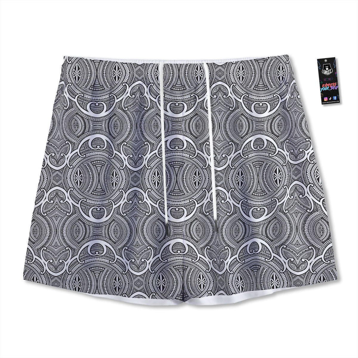 Tribal Tattoo Maori Print Pattern Mesh Shorts