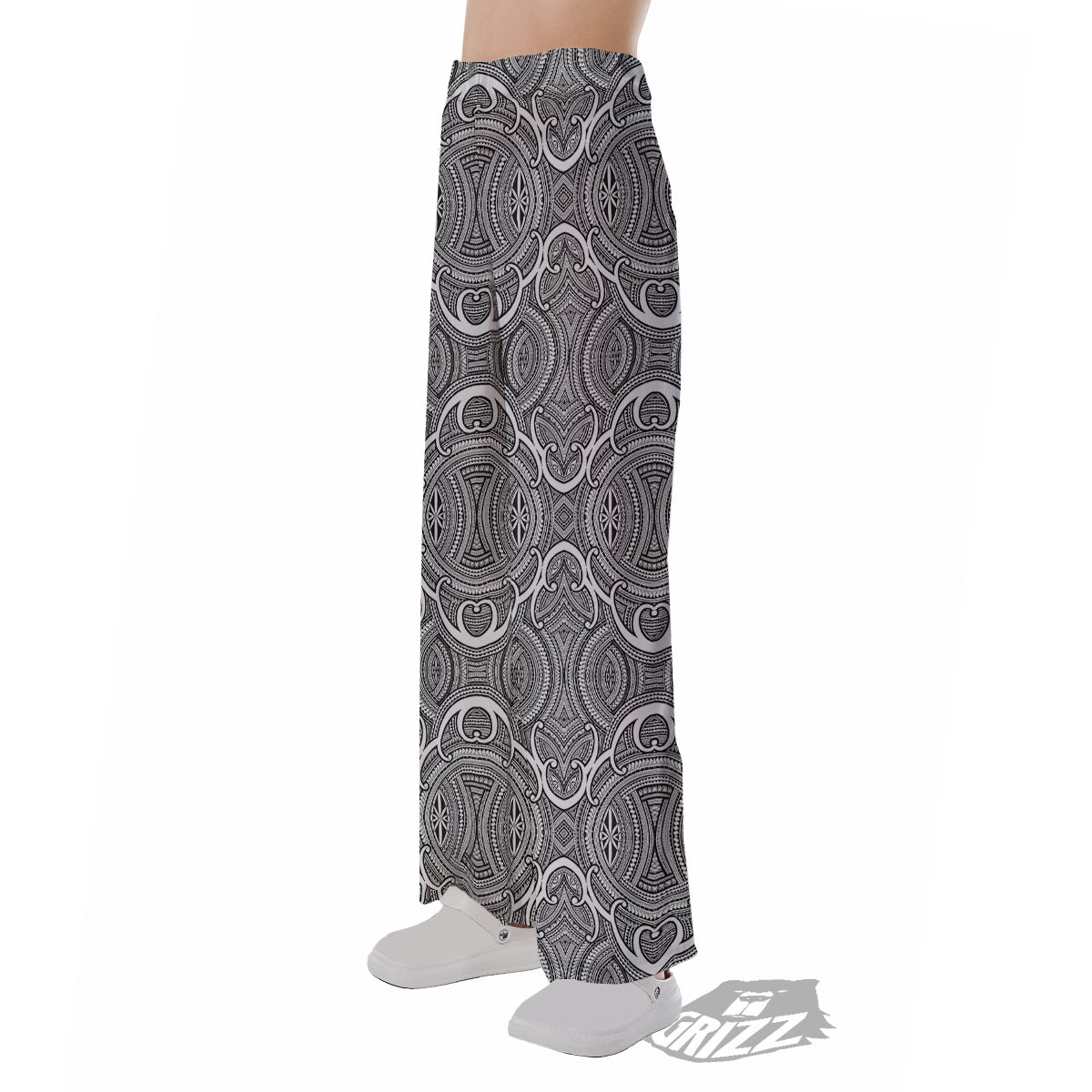 Tribal Tattoo Maori Print Pattern Pajama Pants-grizzshop