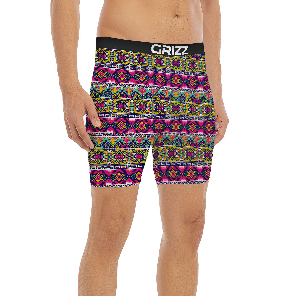 Tribal Aztec Colorful Print Pattern Boxer Briefs