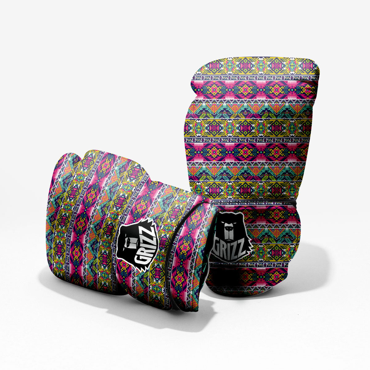 Tribal Aztec Colorful Print Pattern Pro Boxing Glove
