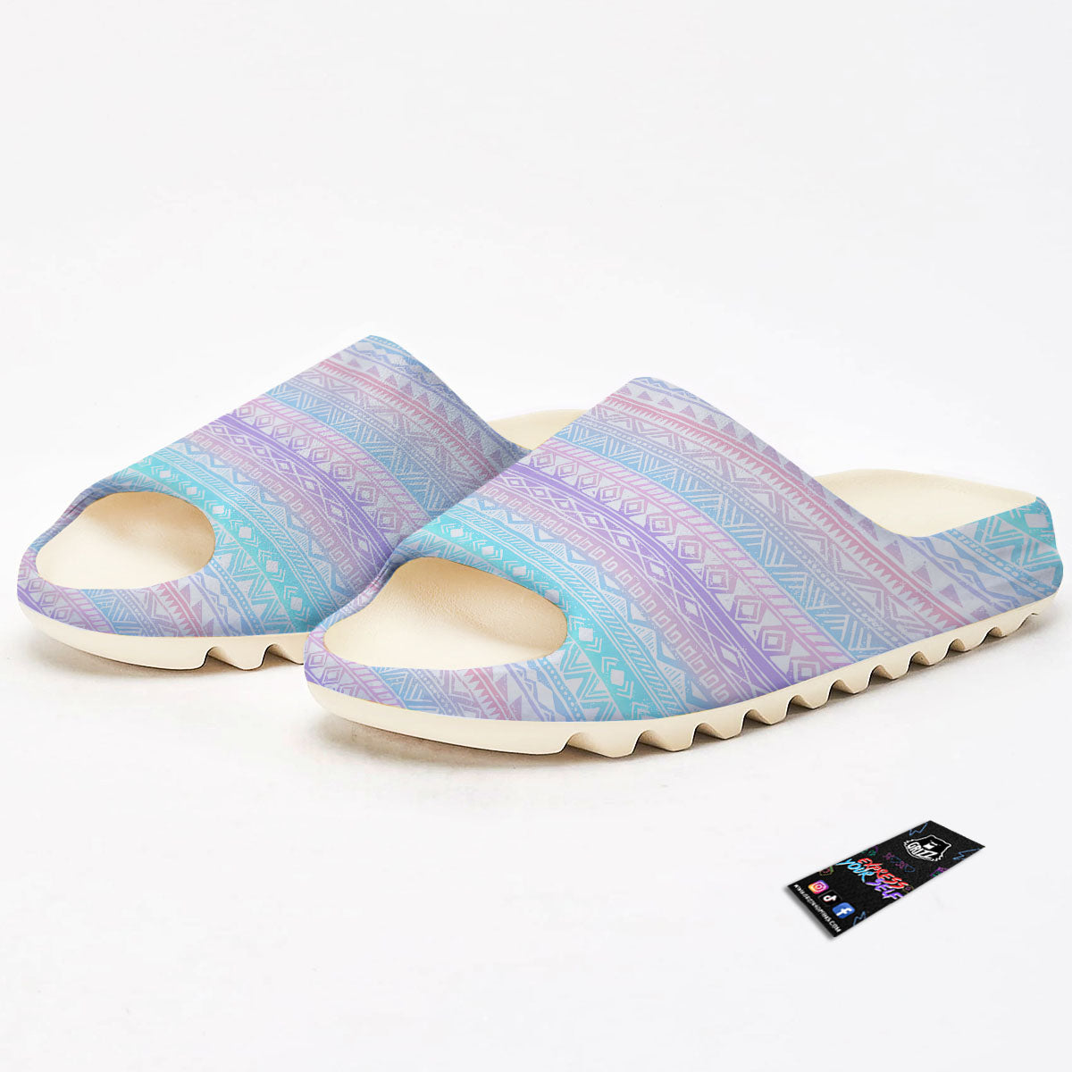 Tribal Aztec Pastel Print Pattern Sandals-grizzshop