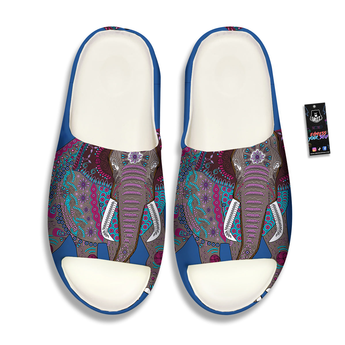 Tribal Elephant Indian Cute Print Sandals-grizzshop