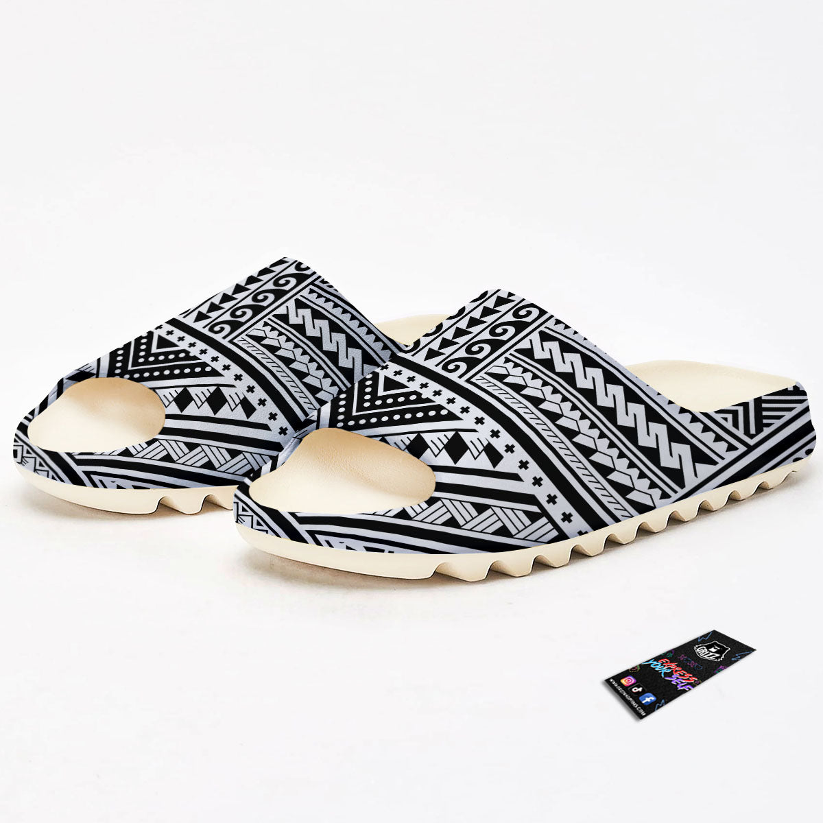 Tribal Maori Polynesian Tattoo Print Sandals-grizzshop