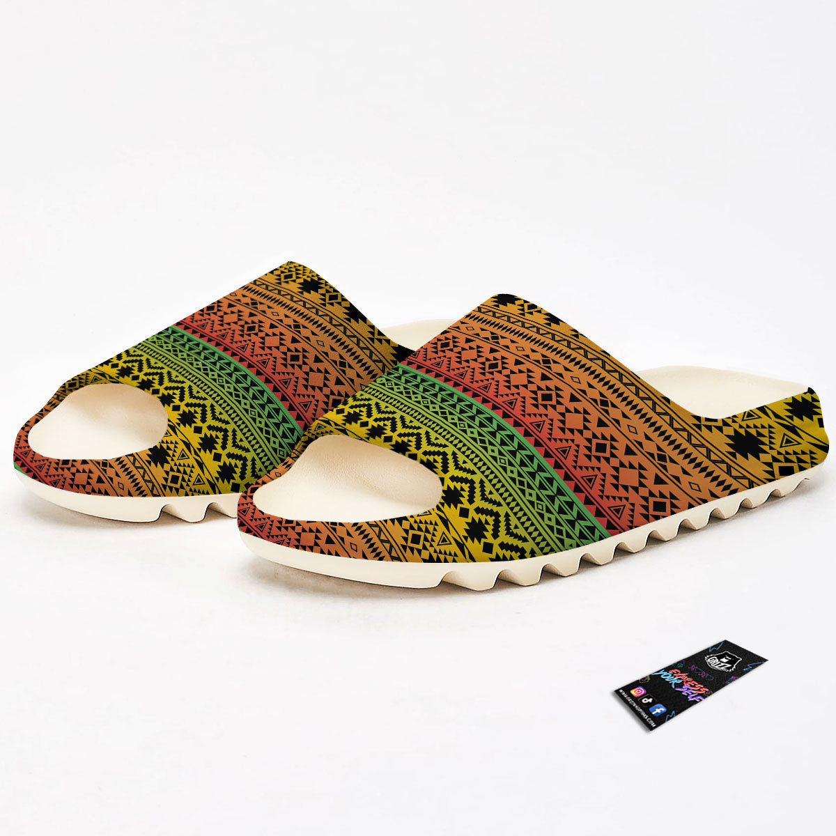 Tribal Rasta Print Pattern Sandals-grizzshop