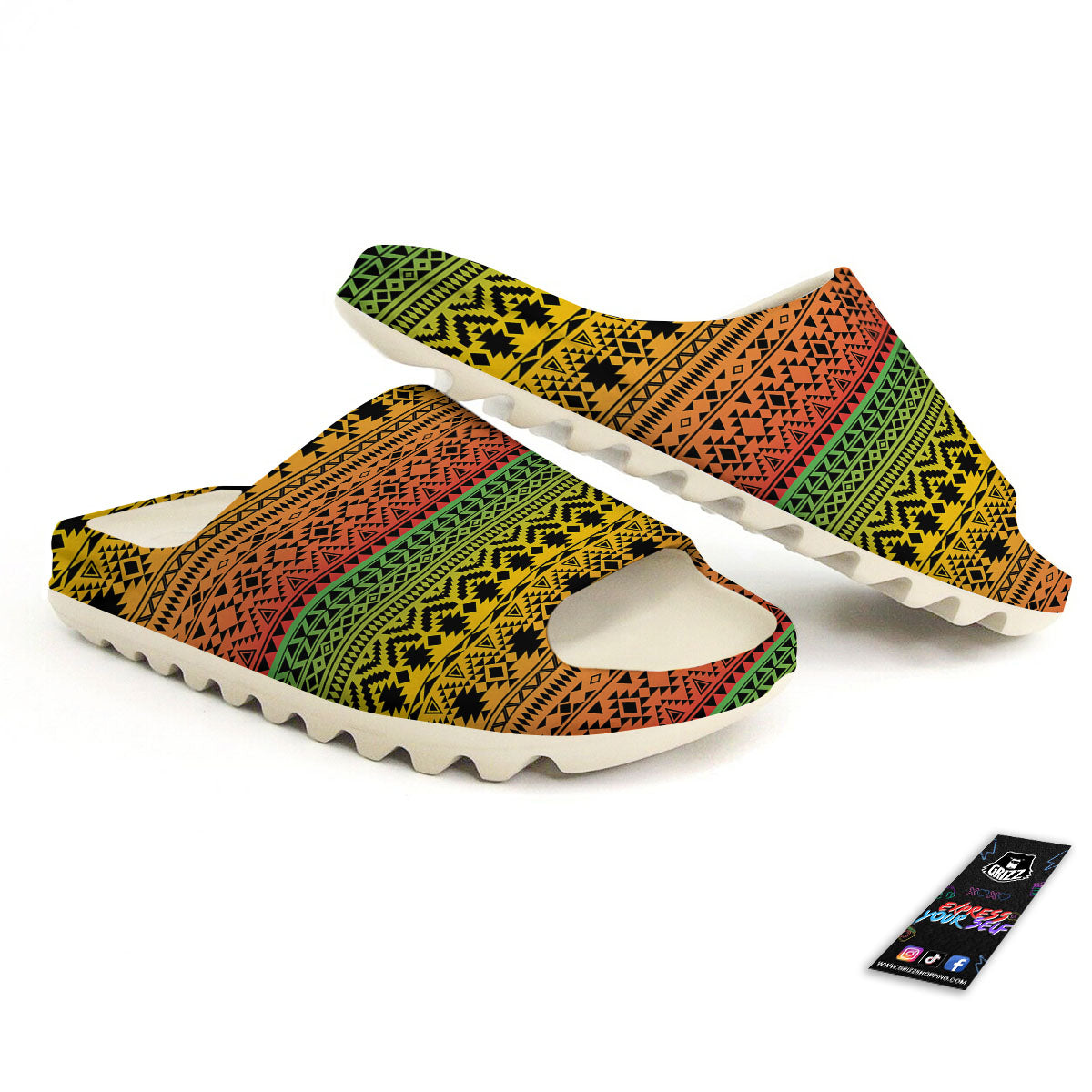 Tribal Rasta Print Pattern Sandals-grizzshop