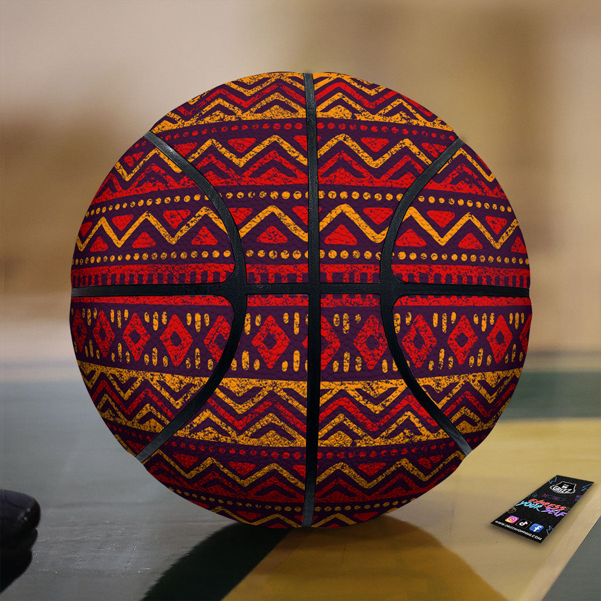 Tulip Purple And White Print Pattern Basketball