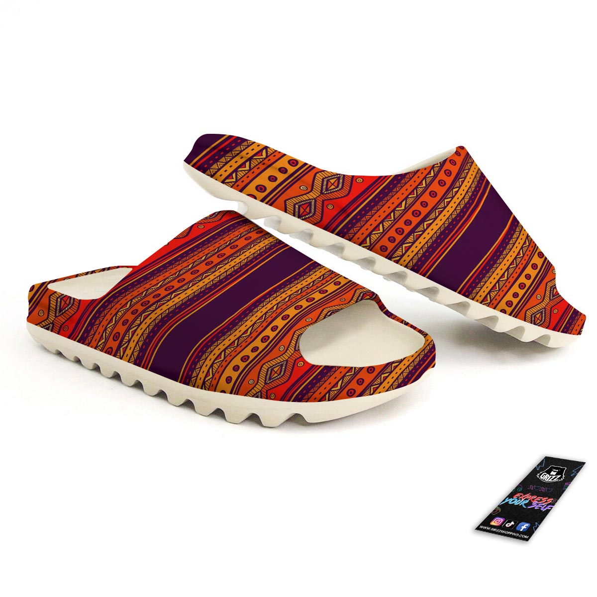 Tribal Sunset African Print Pattern Sandals-grizzshop
