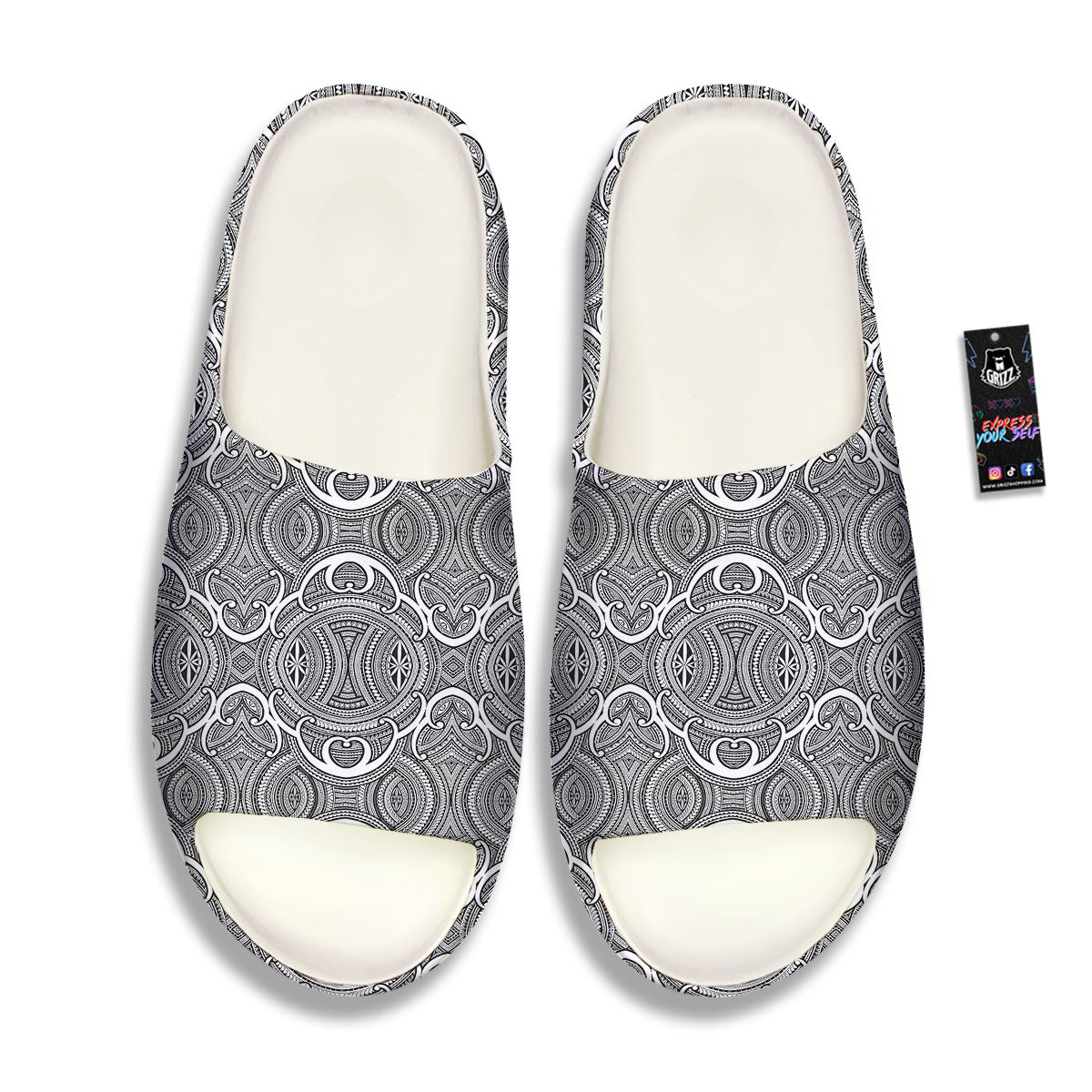 Tribal Tattoo Maori Print Pattern Sandals-grizzshop