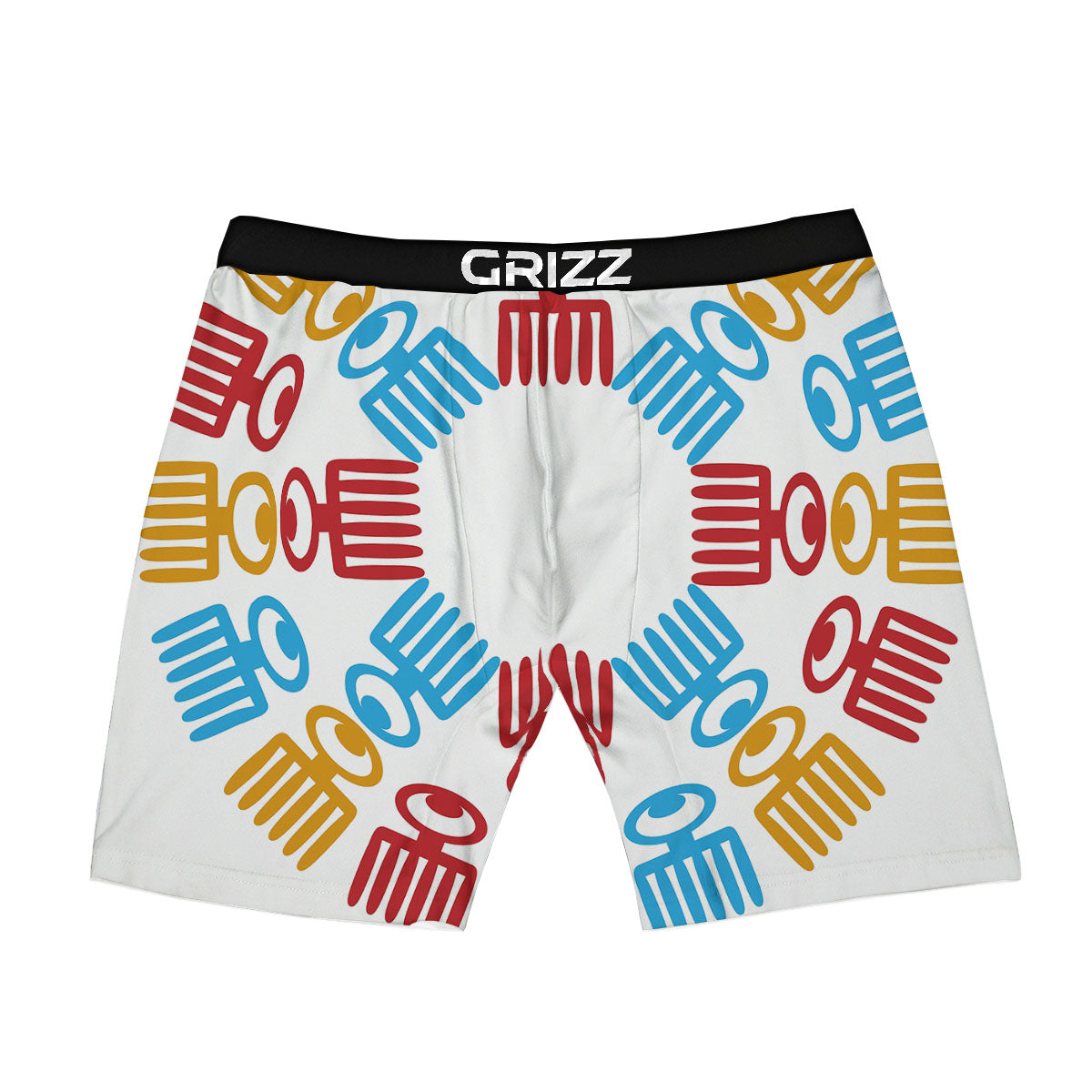 Tribe Symbols Red Adinkra Print Boxer Briefs-grizzshop