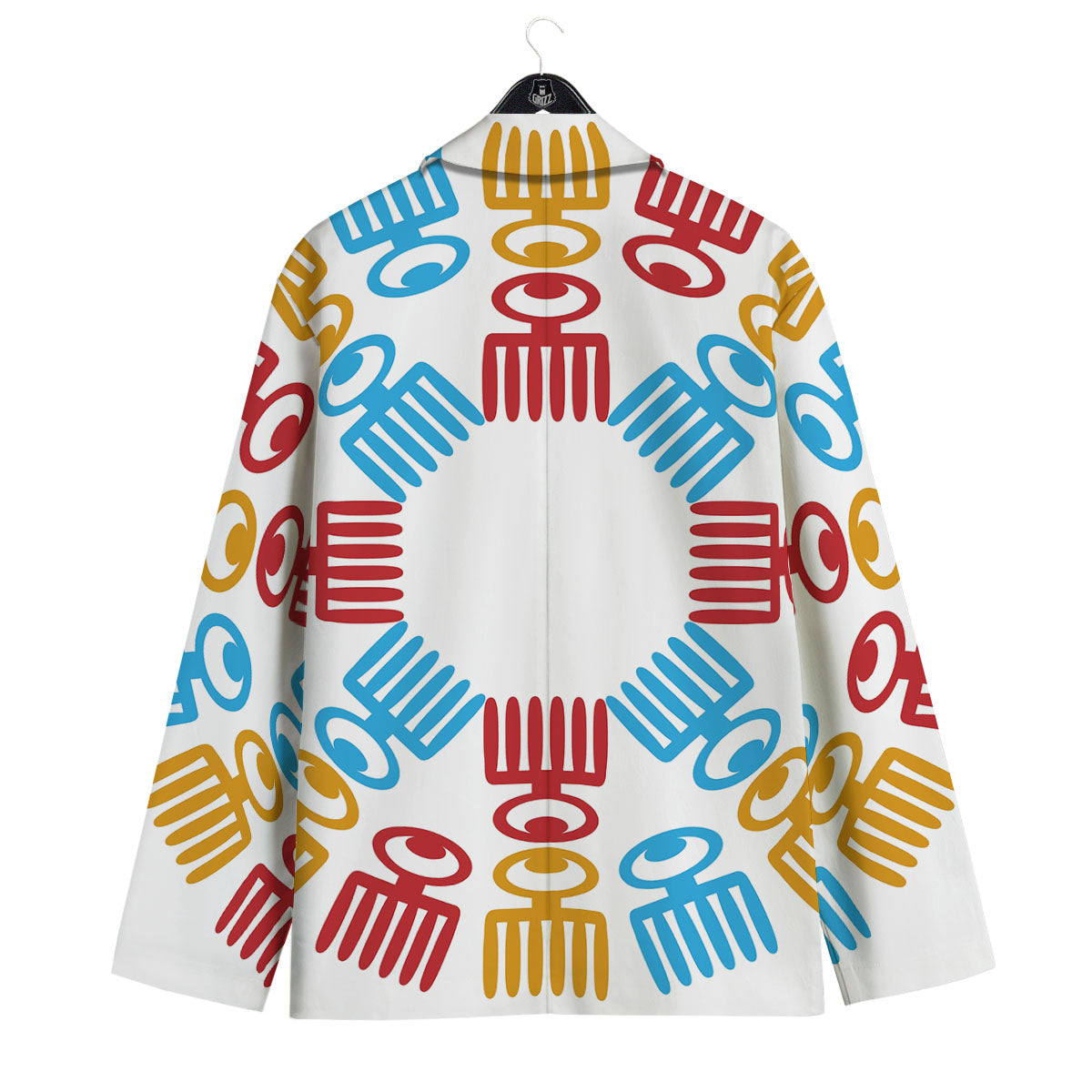 Tribe Symbols Red Adinkra Print Men's Sport Coat-grizzshop