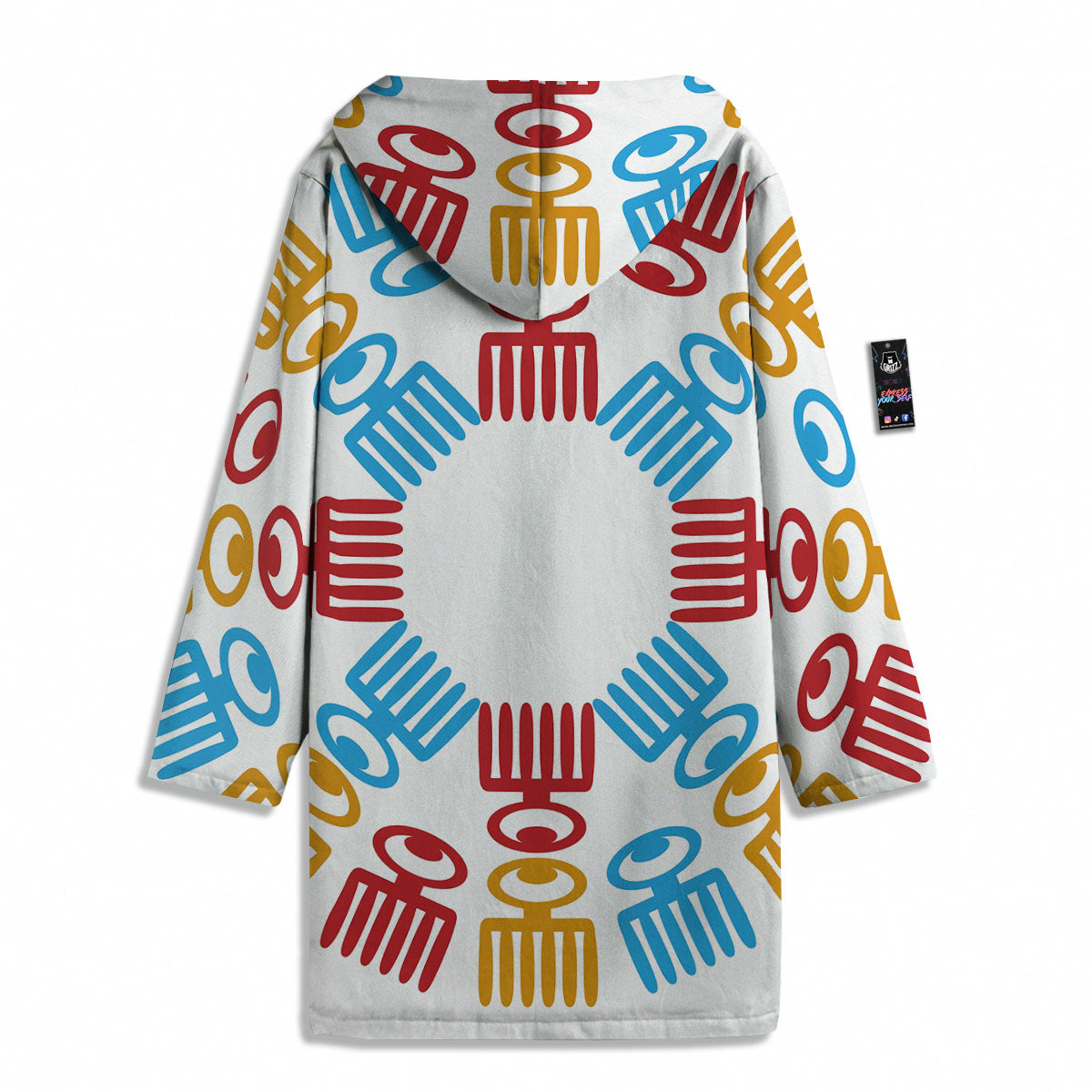 Tribe Symbols Red Adinkra Print Men's Windbreaker Jacket-grizzshop