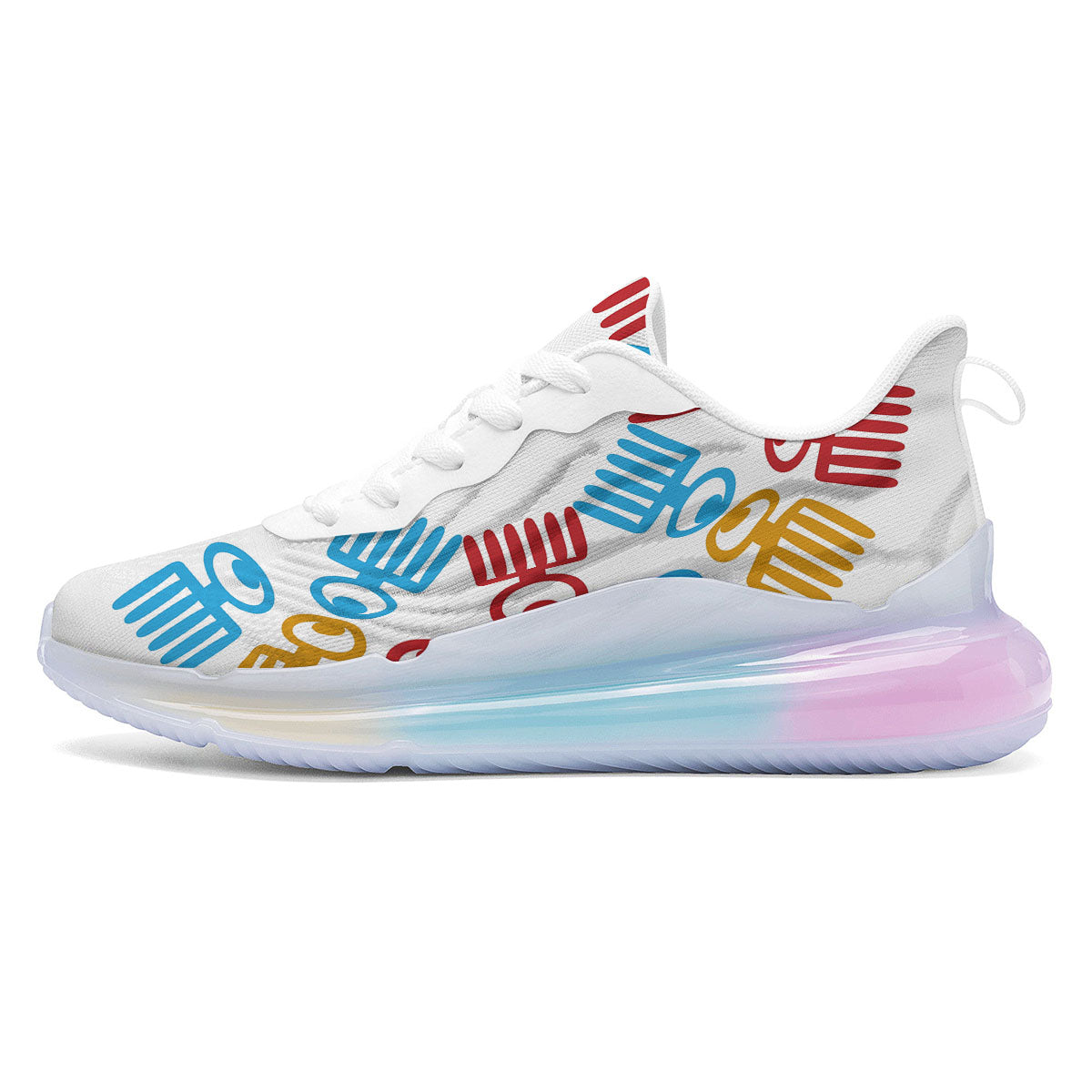 Tribe Symbols Red Adinkra Print Running Sneakers-grizzshop