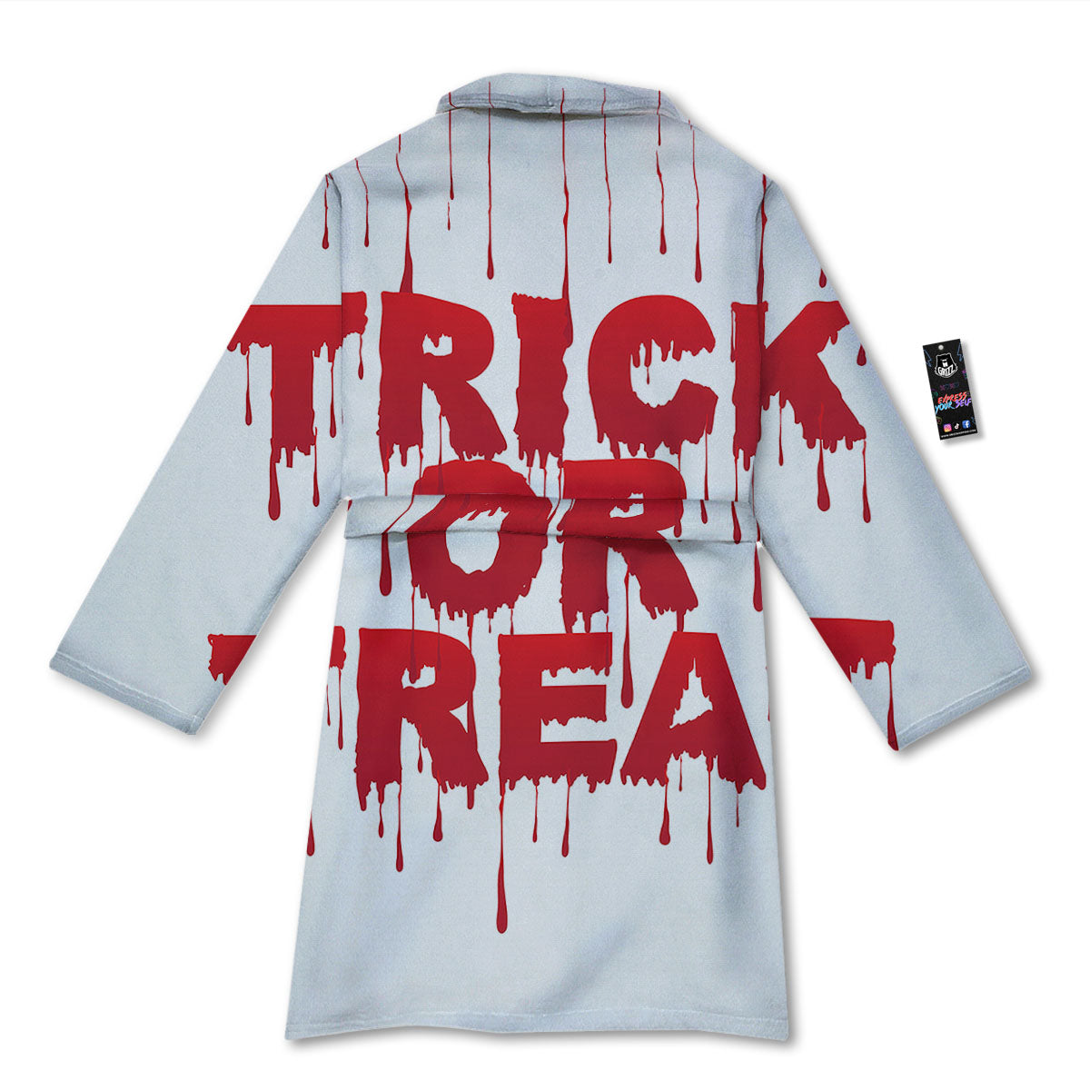 Trick Or Treat Red Blood Halloween Print Bathrobe-grizzshop