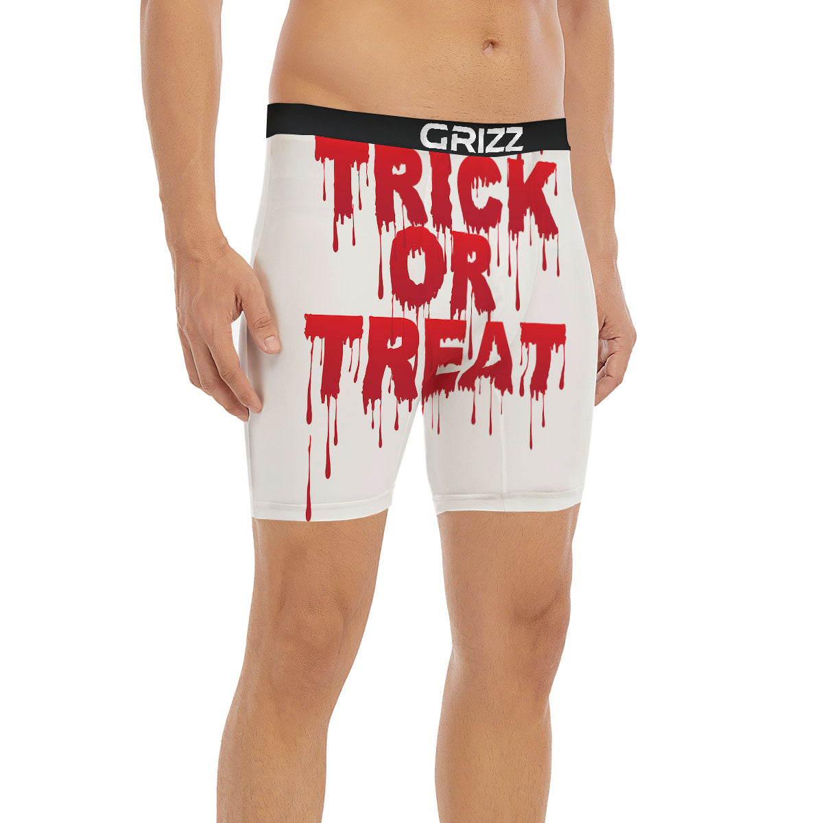 Trick Or Treat Red Blood Halloween Print Boxer Briefs-grizzshop