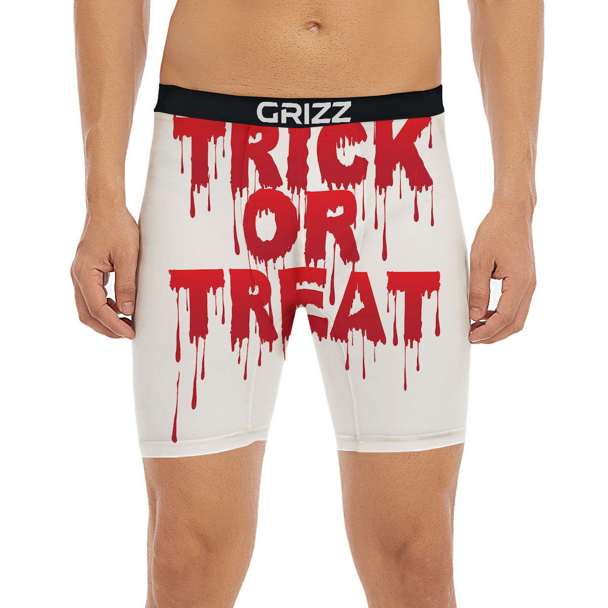 Trick Or Treat Red Blood Halloween Print Boxer Briefs-grizzshop