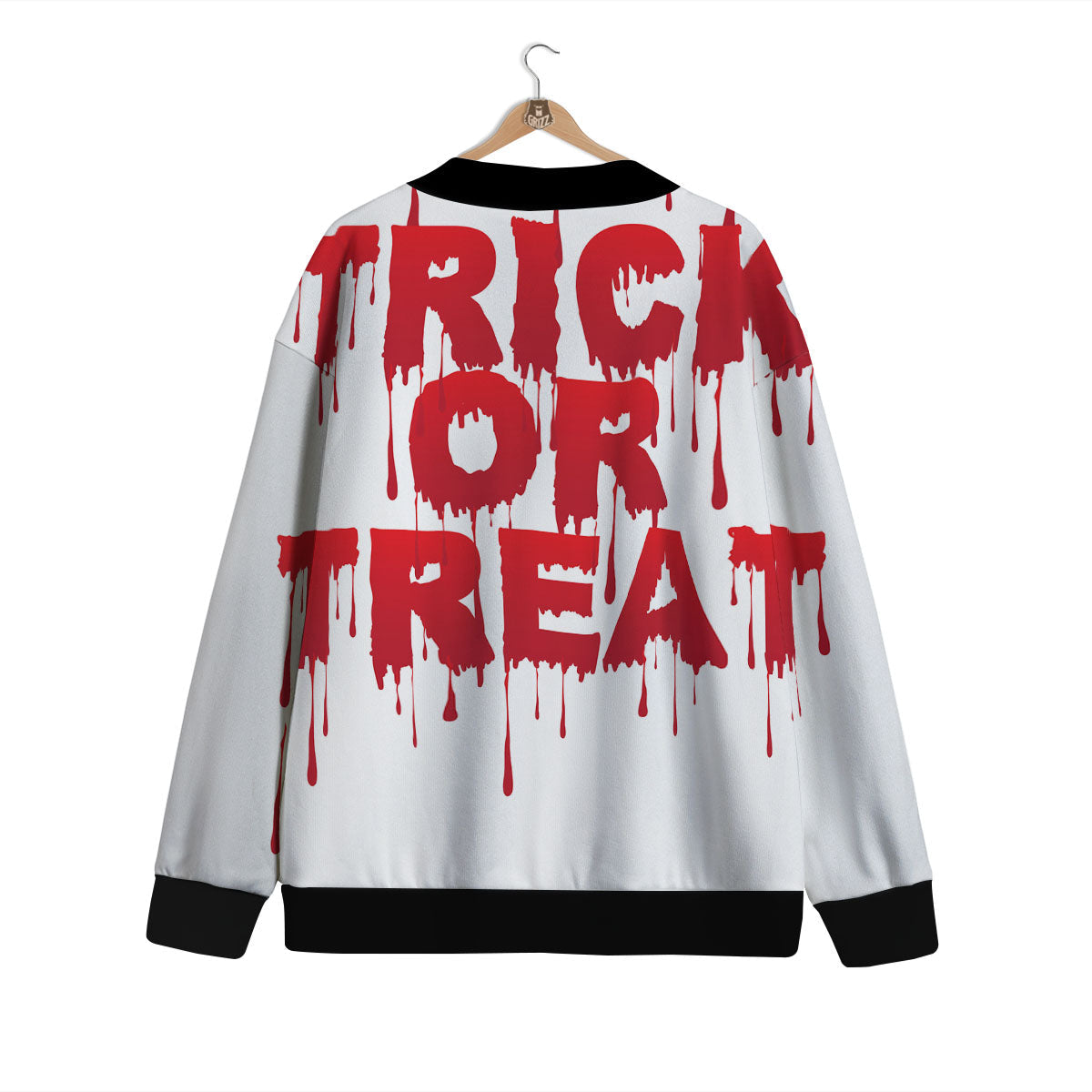 Trick Or Treat Red Blood Halloween Print Cardigan-grizzshop