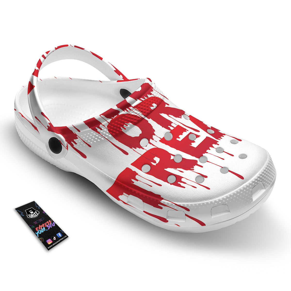 Trick Or Treat Red Blood Halloween Print Clog-grizzshop