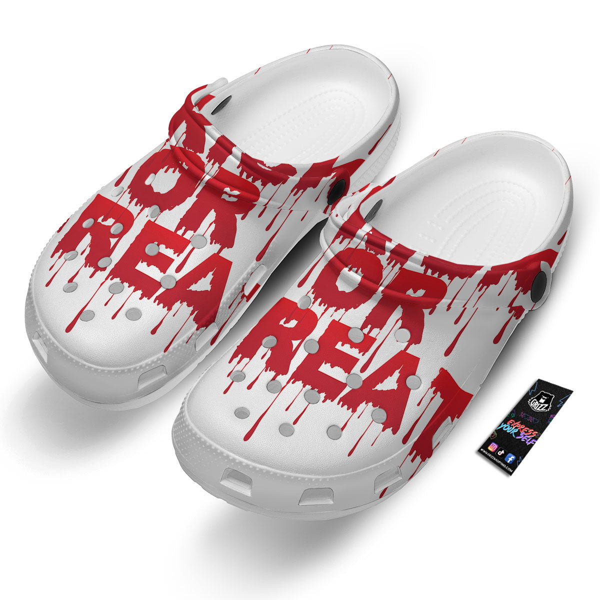 Trick Or Treat Red Blood Halloween Print Clog-grizzshop