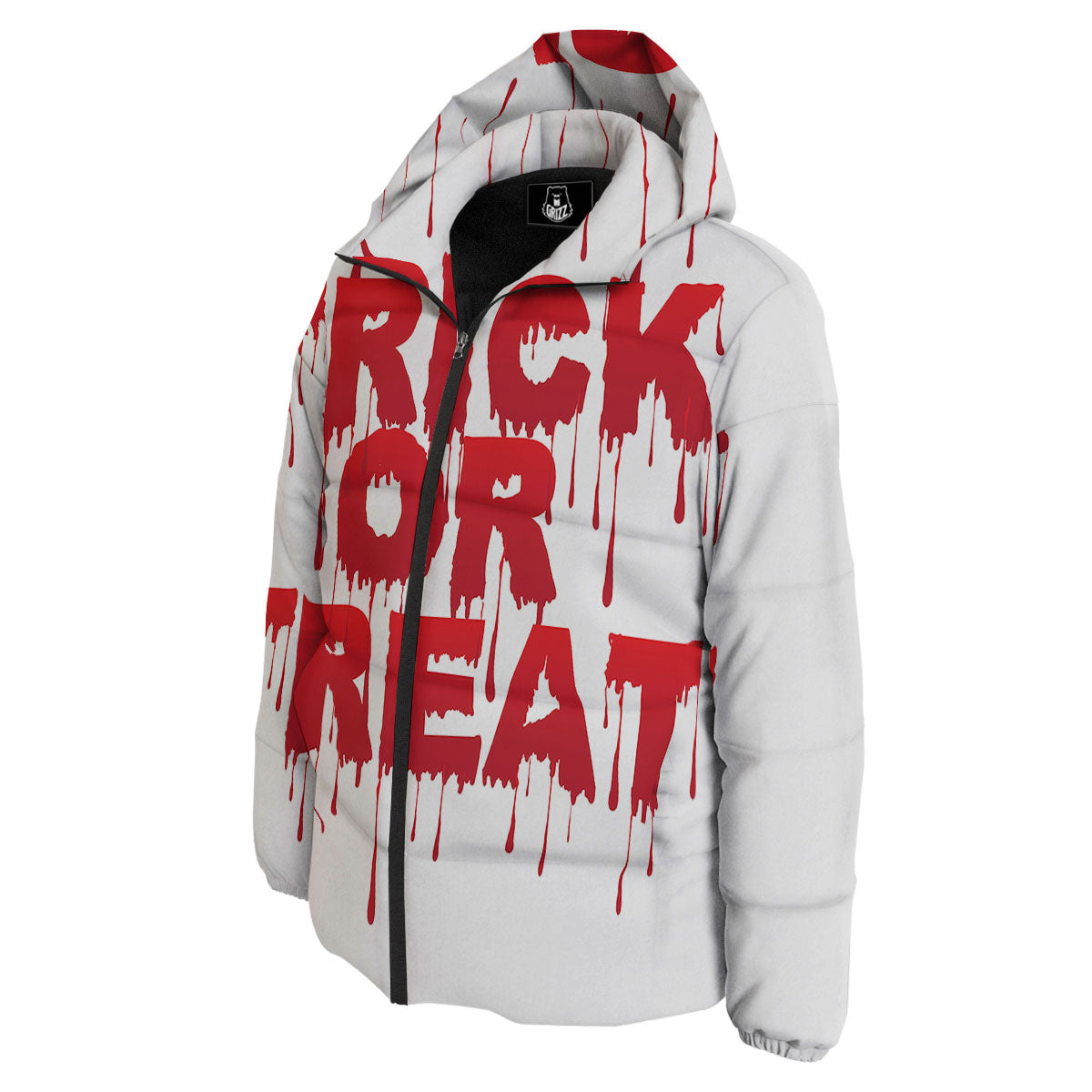 Trick Or Treat Red Blood Halloween Print Down Jacket-grizzshop