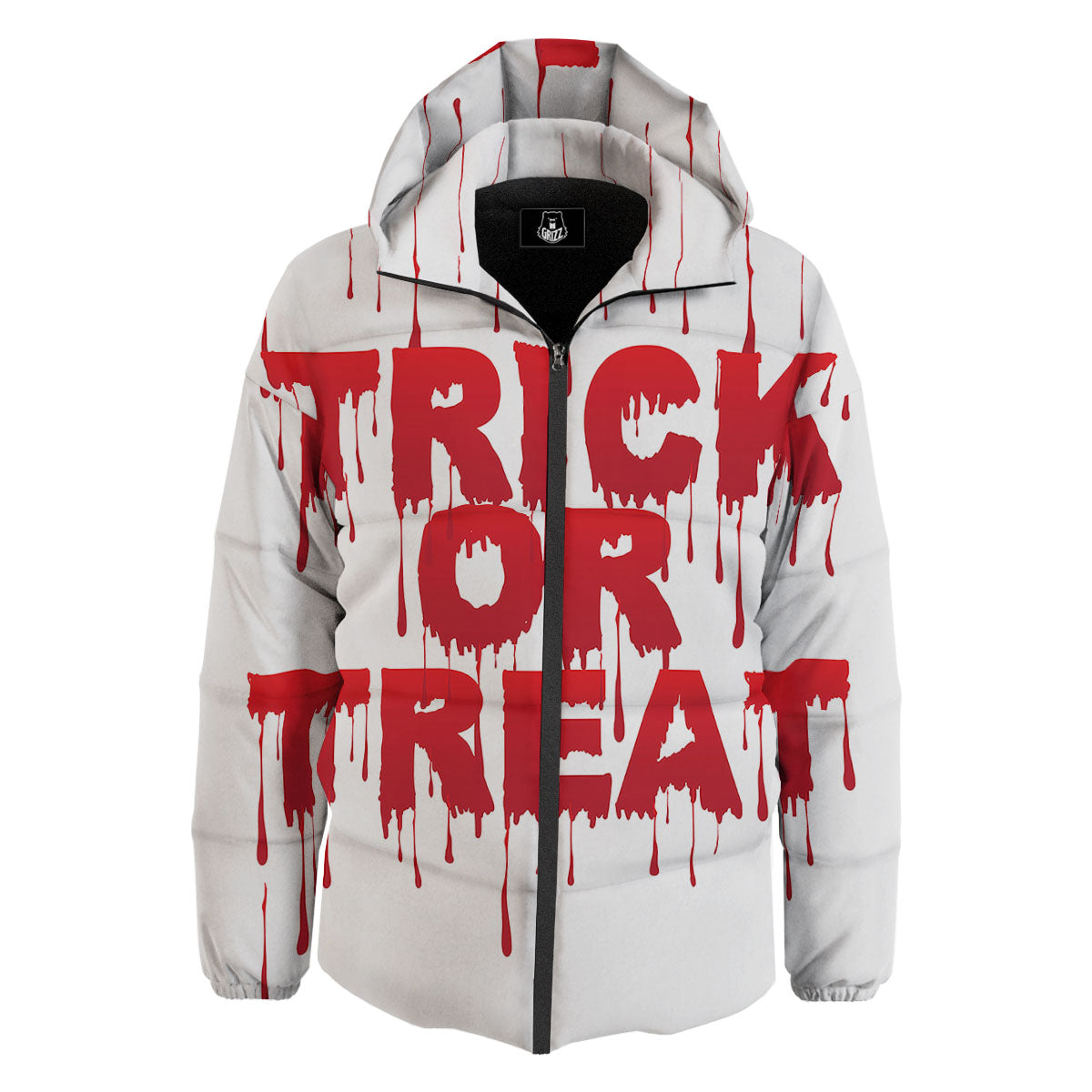 Trick Or Treat Red Blood Halloween Print Down Jacket-grizzshop