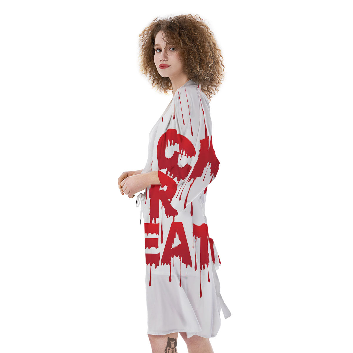 Trick Or Treat Red Blood Halloween Print Kimono-grizzshop
