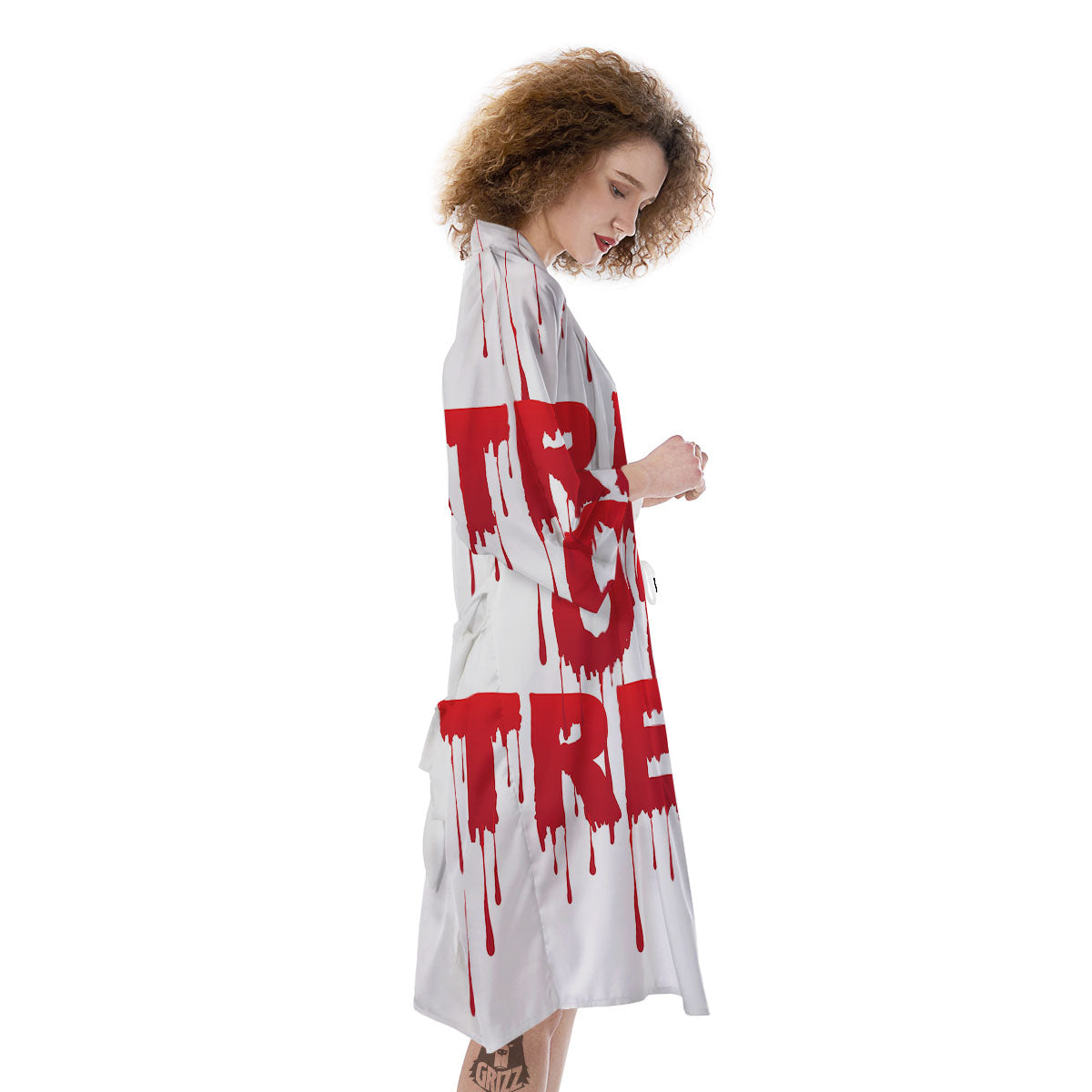 Trick Or Treat Red Blood Halloween Print Kimono-grizzshop