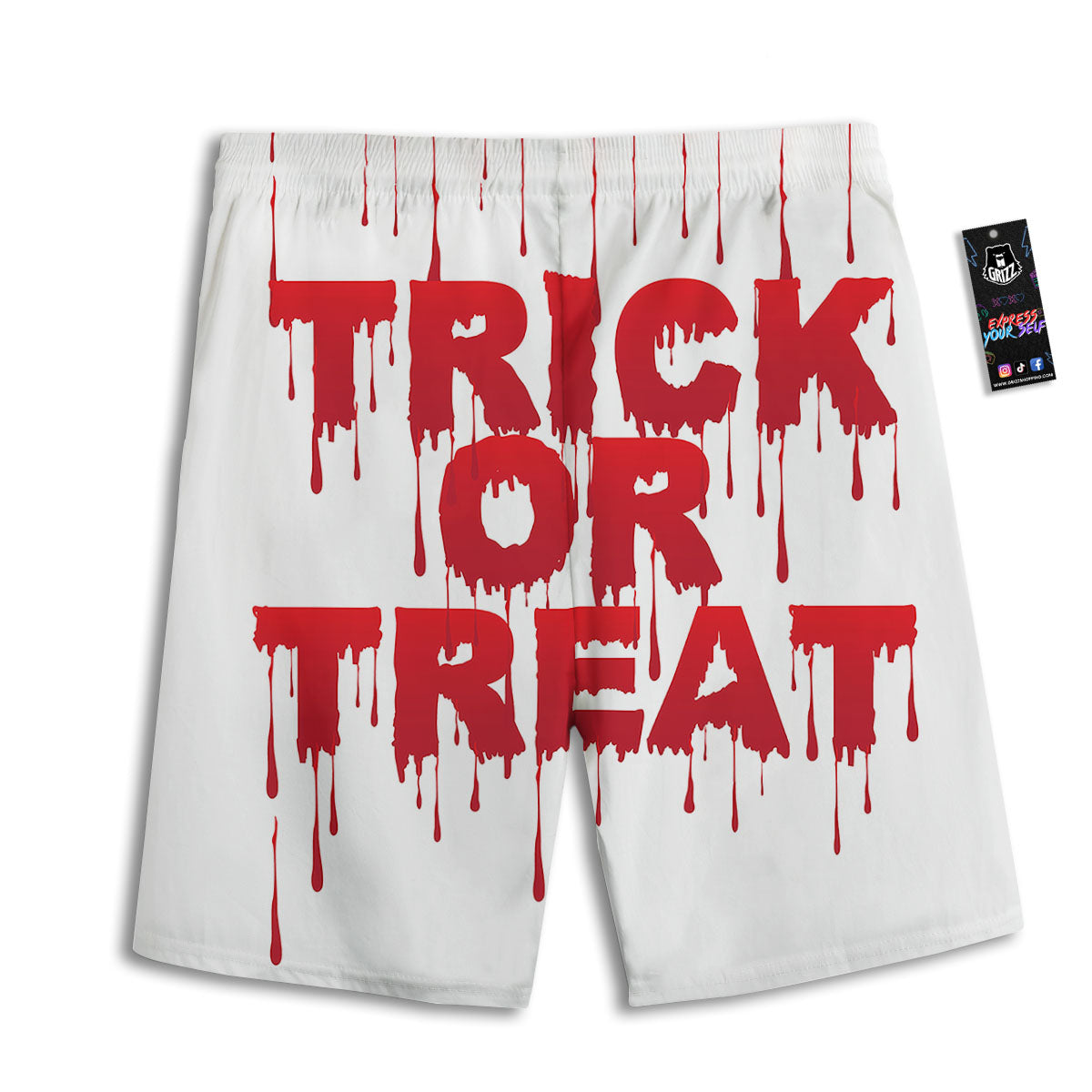 Trick Or Treat Red Blood Halloween Print Men's Athletic Shorts