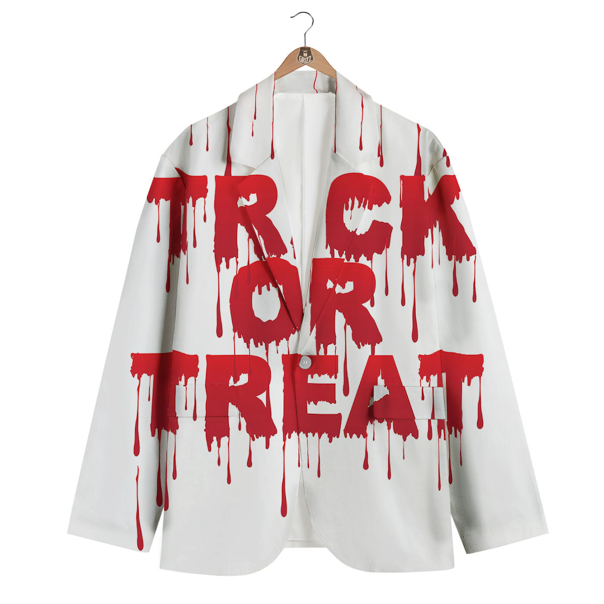 Trick Or Treat Red Blood Halloween Print Men's Blazer-grizzshop