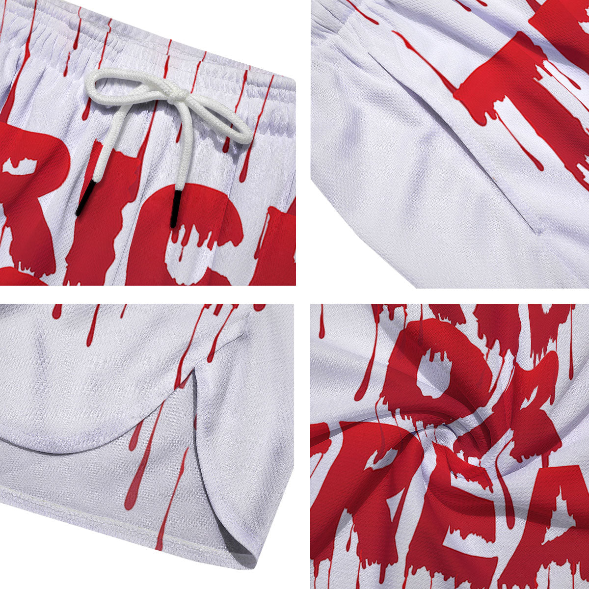 Trick Or Treat Red Blood Halloween Print Men's Running Shorts-grizzshop