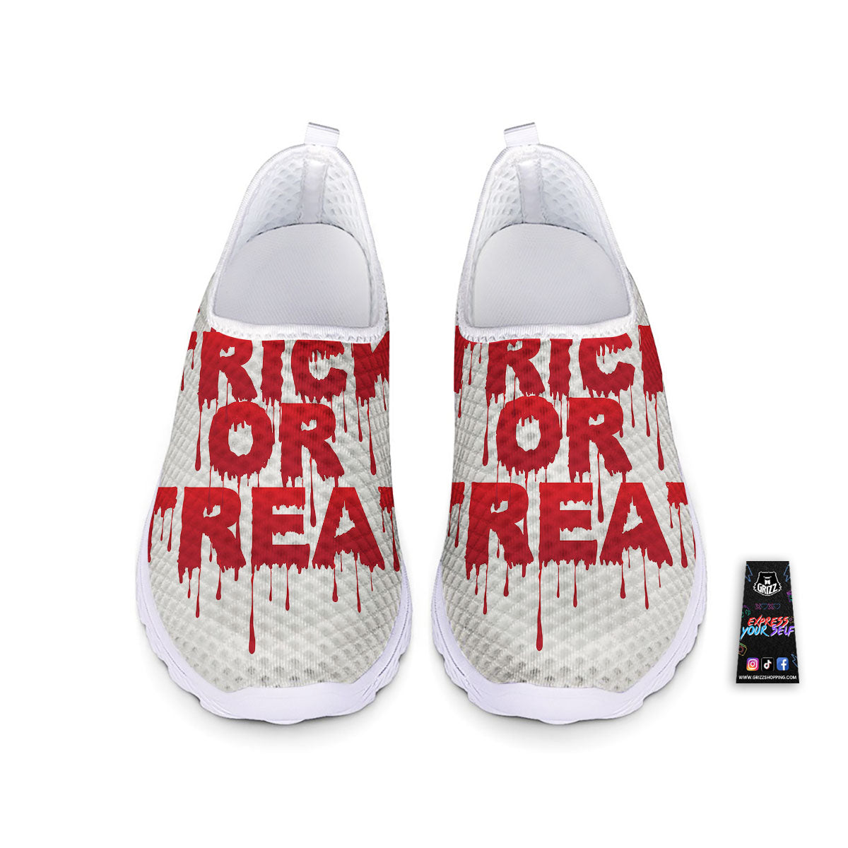 Trick Or Treat Red Blood Halloween Print Nurse Shoes-grizzshop