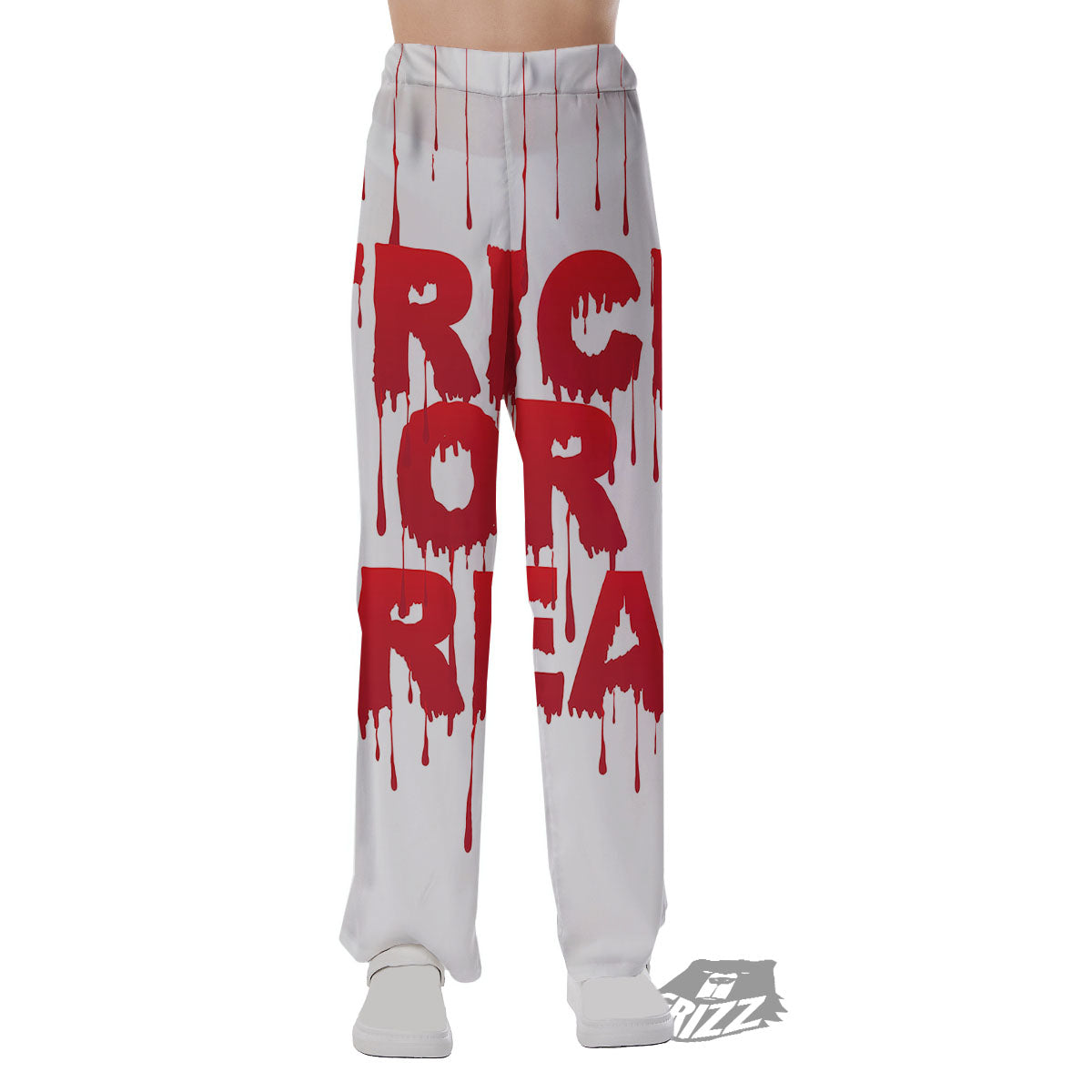 Trick Or Treat Red Blood Halloween Print Pajama Pants-grizzshop