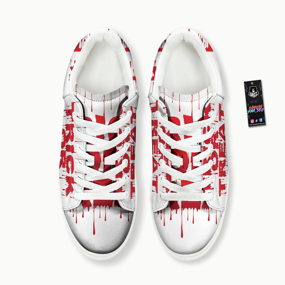 Trick Or Treat Red Blood Halloween Print Platform Shoes-grizzshop