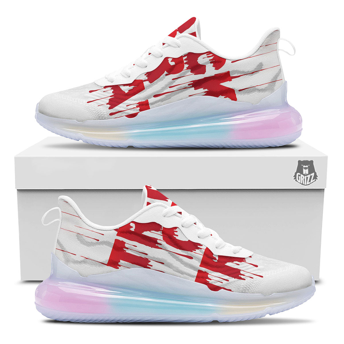 Trick Or Treat Red Blood Halloween Print Running Sneakers-grizzshop
