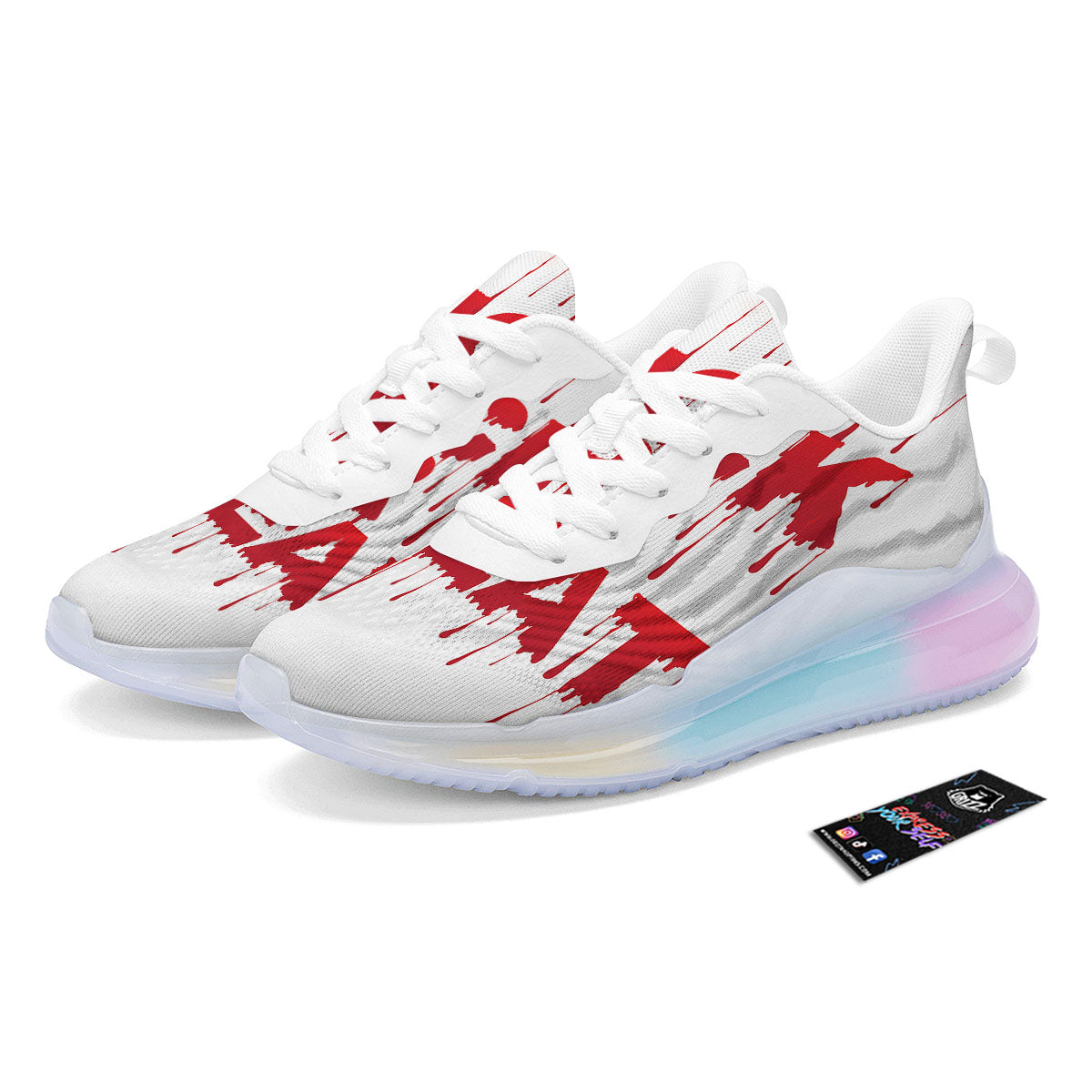 Trick Or Treat Red Blood Halloween Print Running Sneakers-grizzshop
