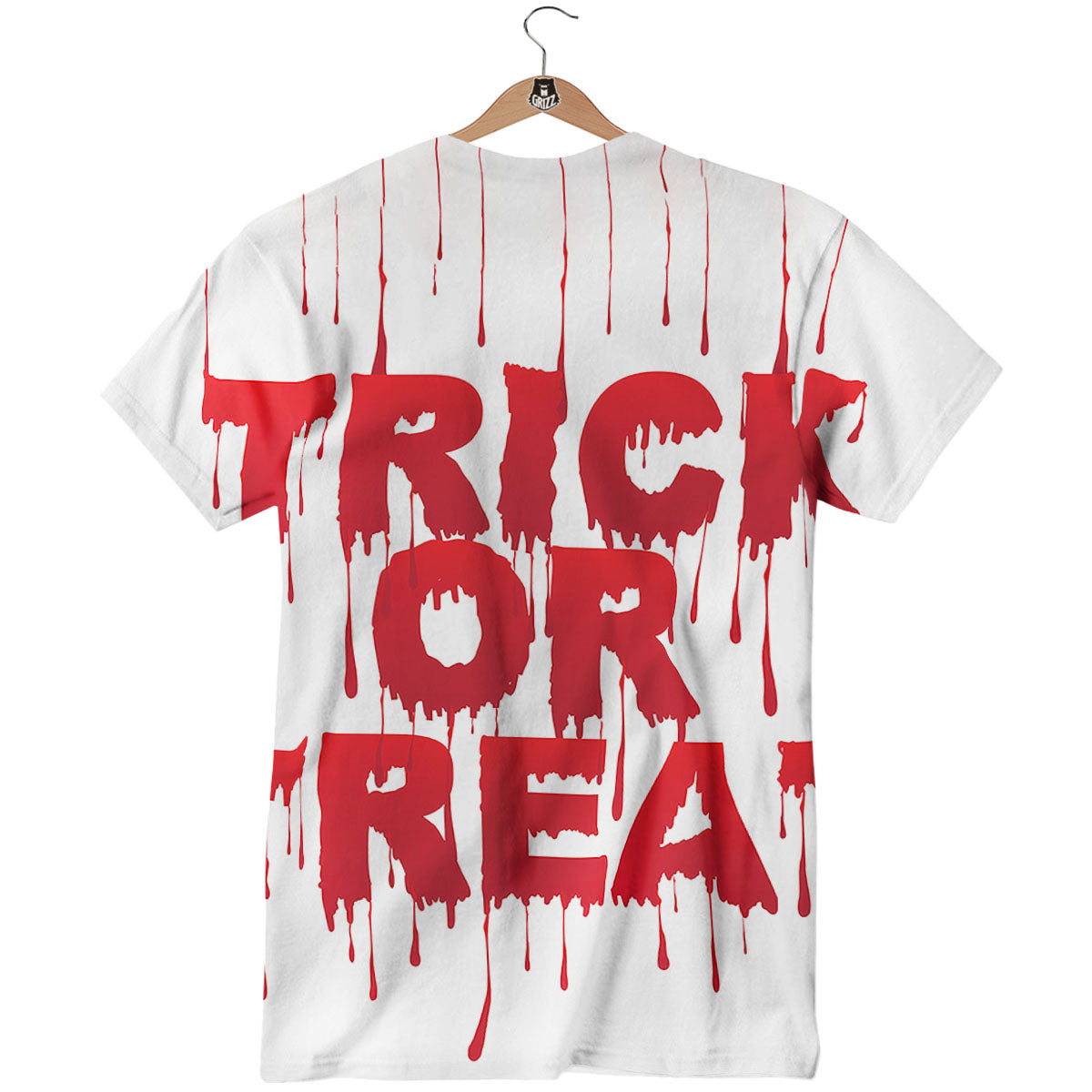 Trick Or Treat Red Blood Halloween Print T-Shirt-grizzshop