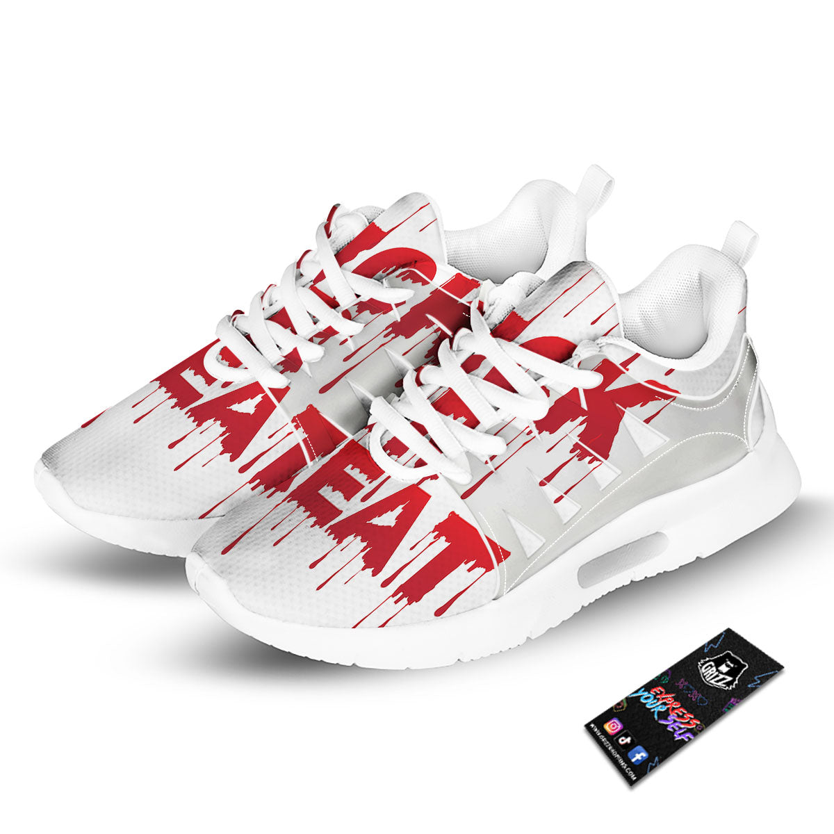 Trick Or Treat Red Blood Halloween Print Tennis Shoes-grizzshop