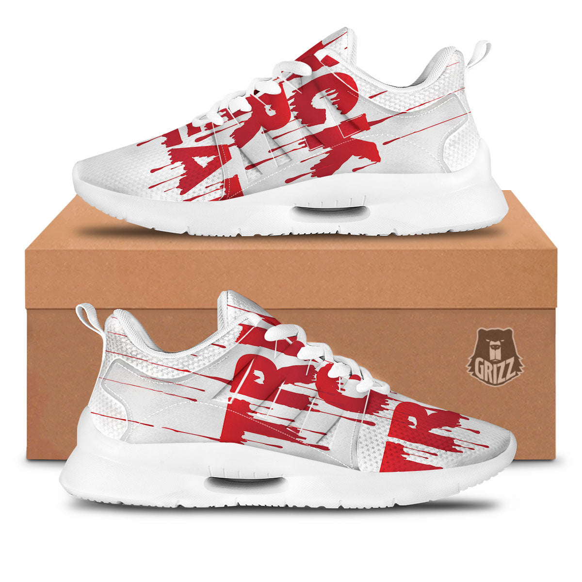 Trick Or Treat Red Blood Halloween Print Tennis Shoes-grizzshop