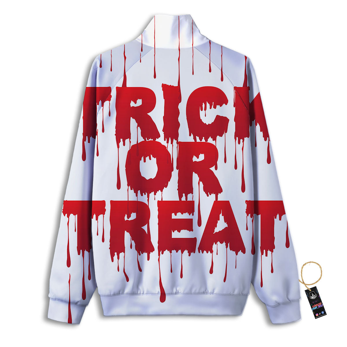 Trick Or Treat Red Blood Halloween Print Track Jacket-grizzshop