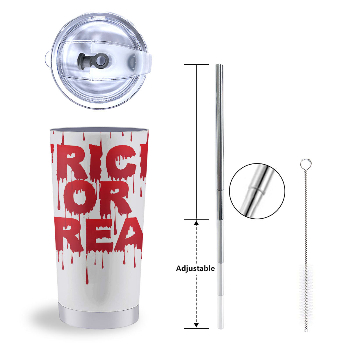 Trick Or Treat Red Blood Halloween Print Tumbler-grizzshop