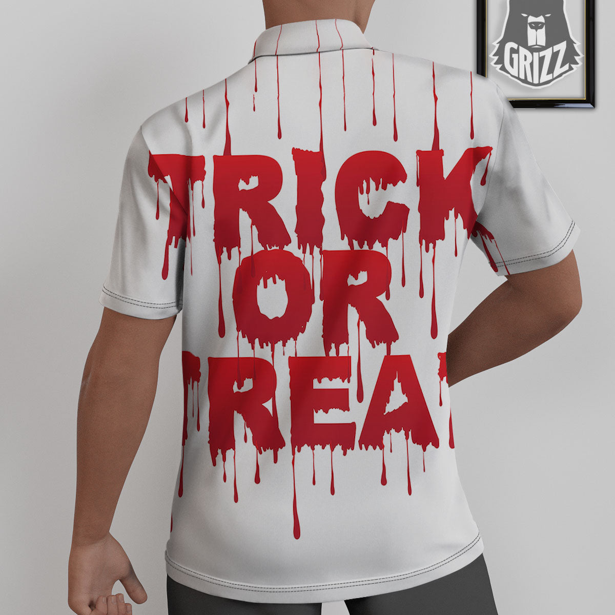 Trick Or Treat Red Blood Halloween Print Untucked Shirts-grizzshop