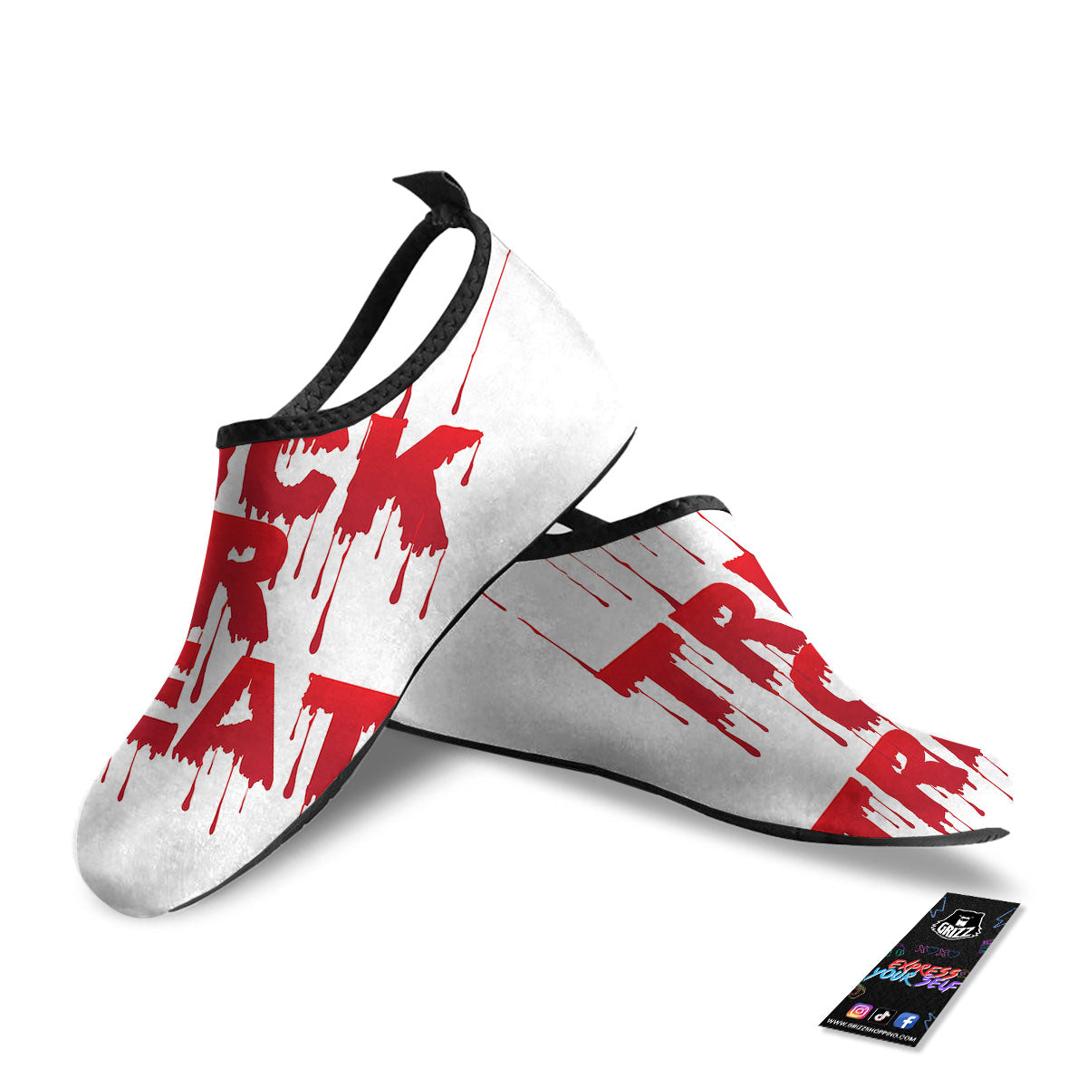 Trick Or Treat Red Blood Halloween Print Water Shoes-grizzshop