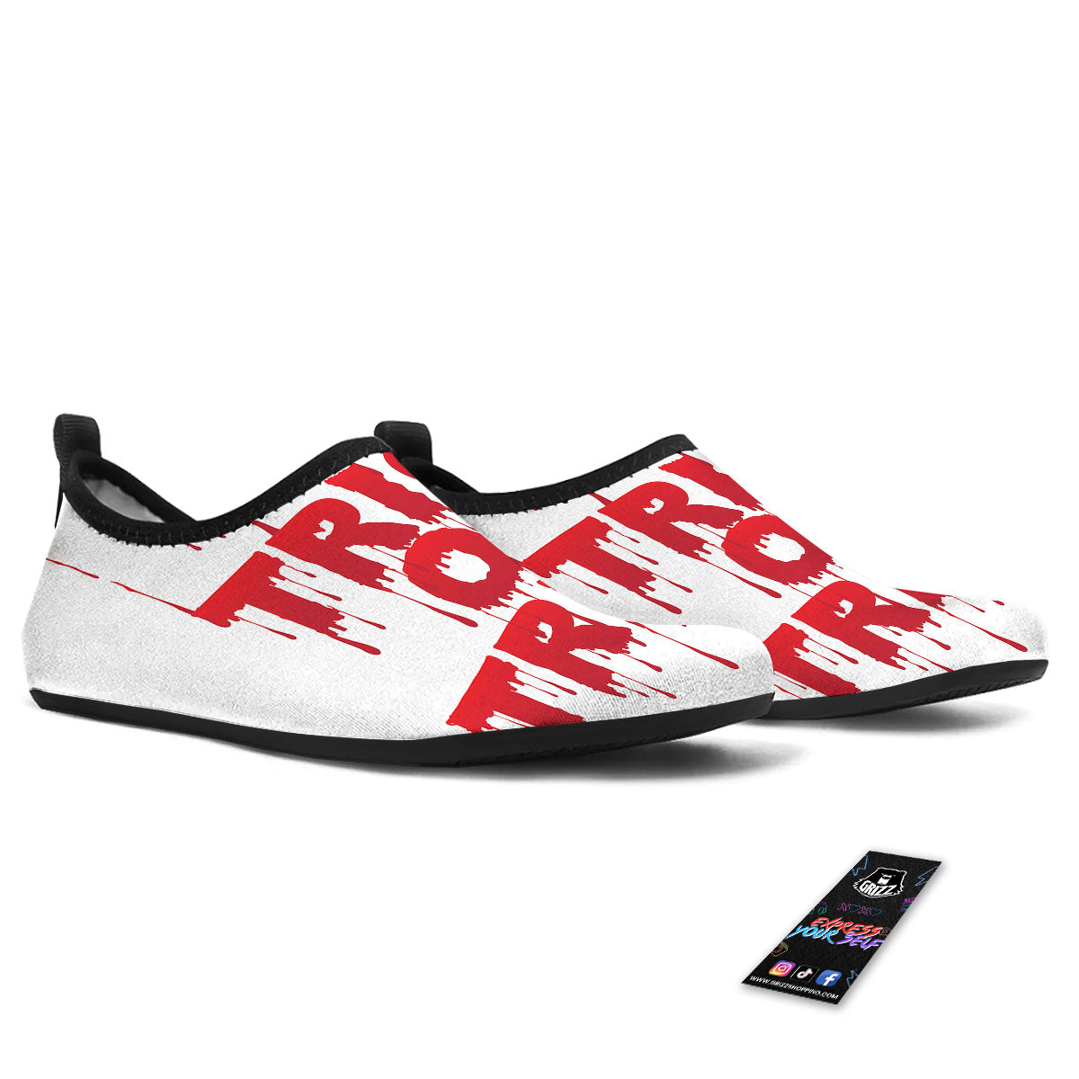 Trick Or Treat Red Blood Halloween Print Water Shoes-grizzshop
