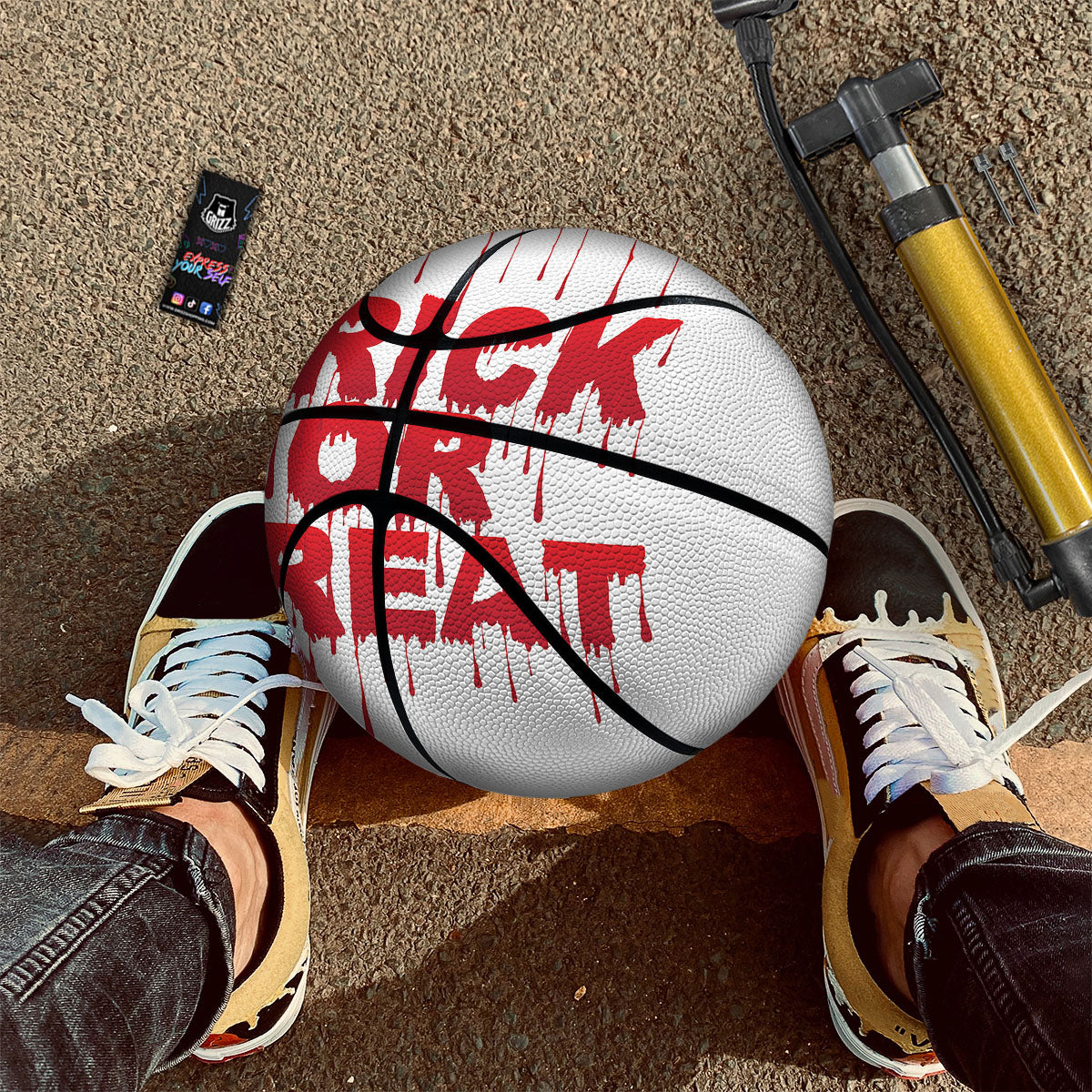 Trick Or Treat Red Blood Halloween Print Basketball