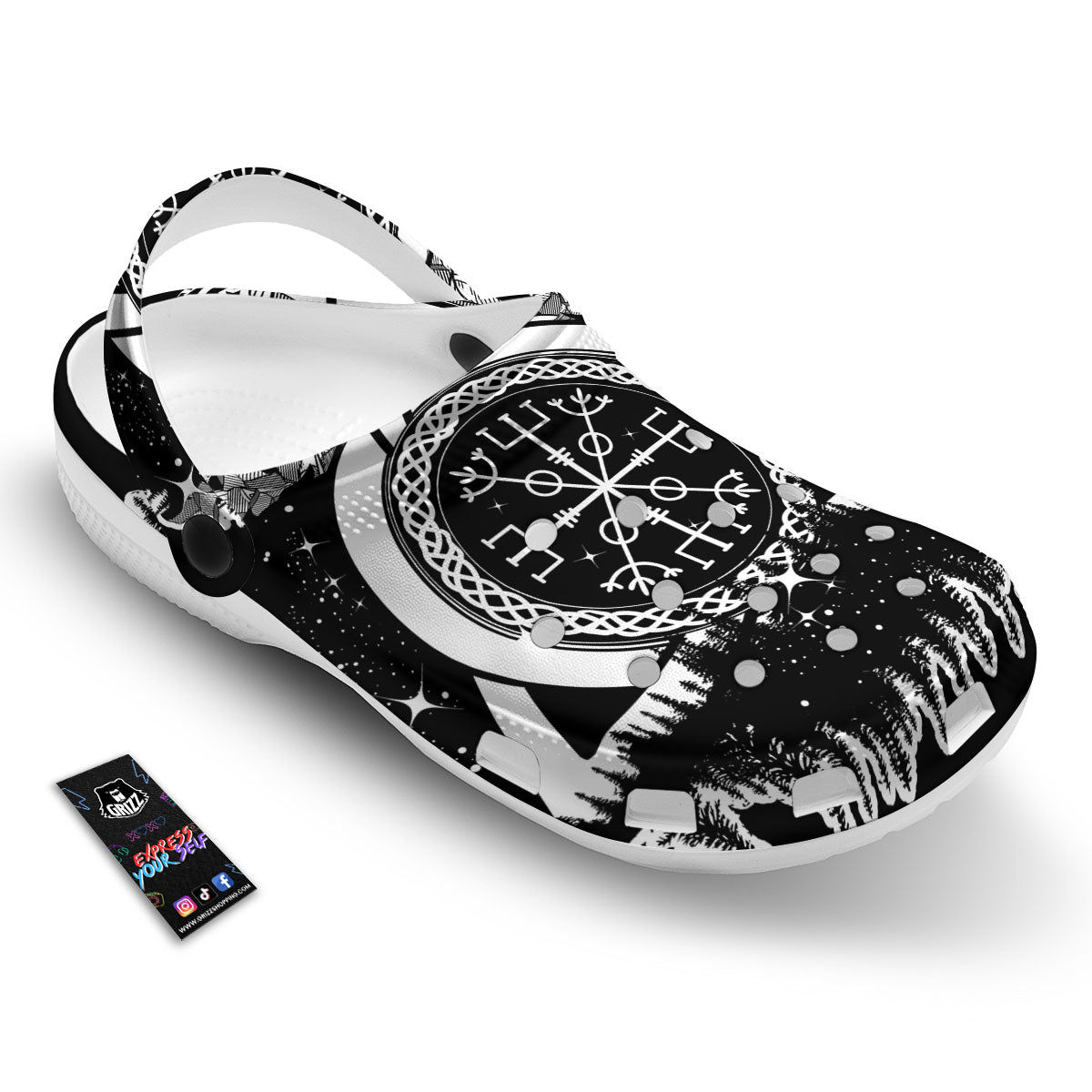 Trinity Knot Viking Celtic Print Clog-grizzshop