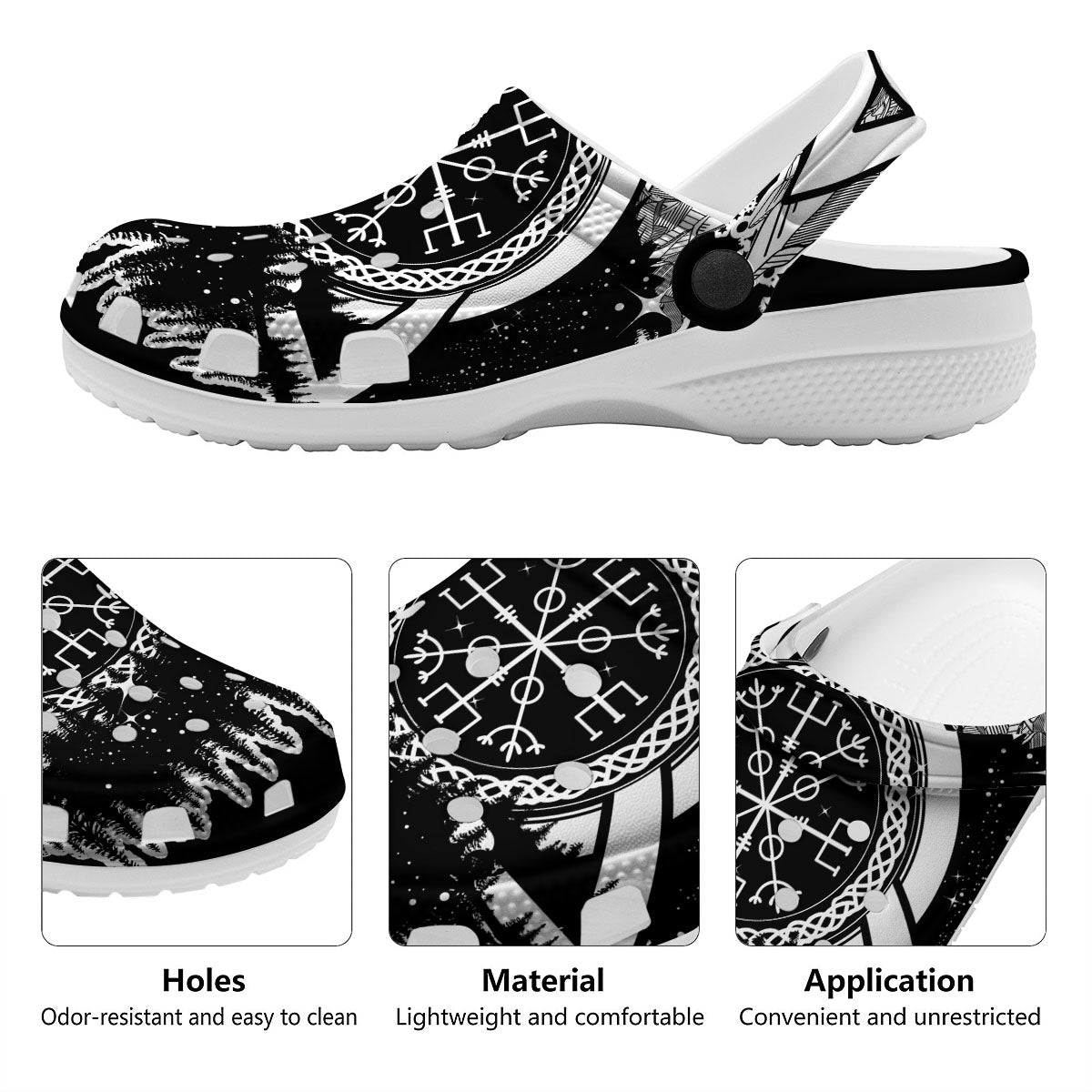 Trinity Knot Viking Celtic Print Clog-grizzshop