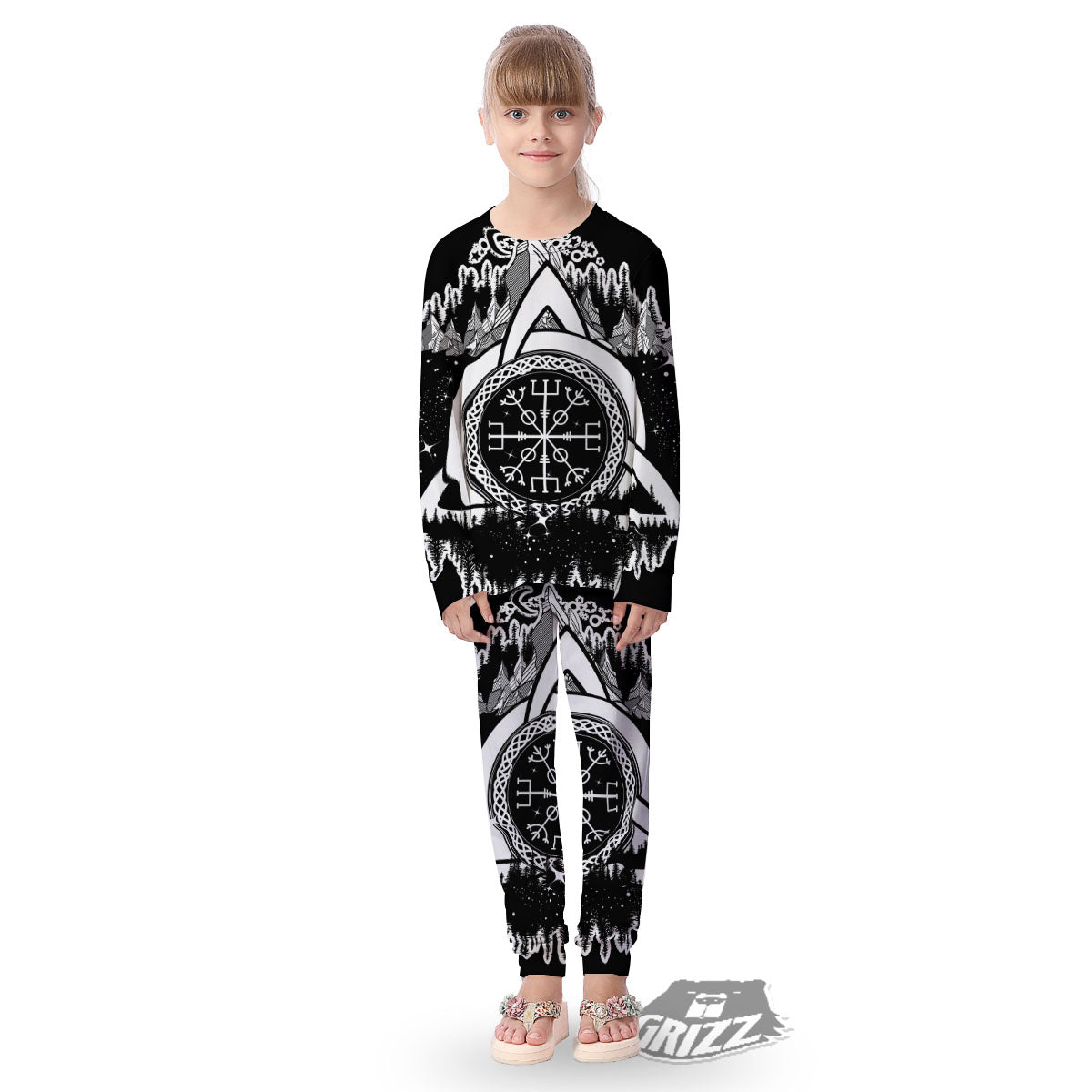 Trinity Knot Viking Celtic Print Kid's Pajamas-grizzshop