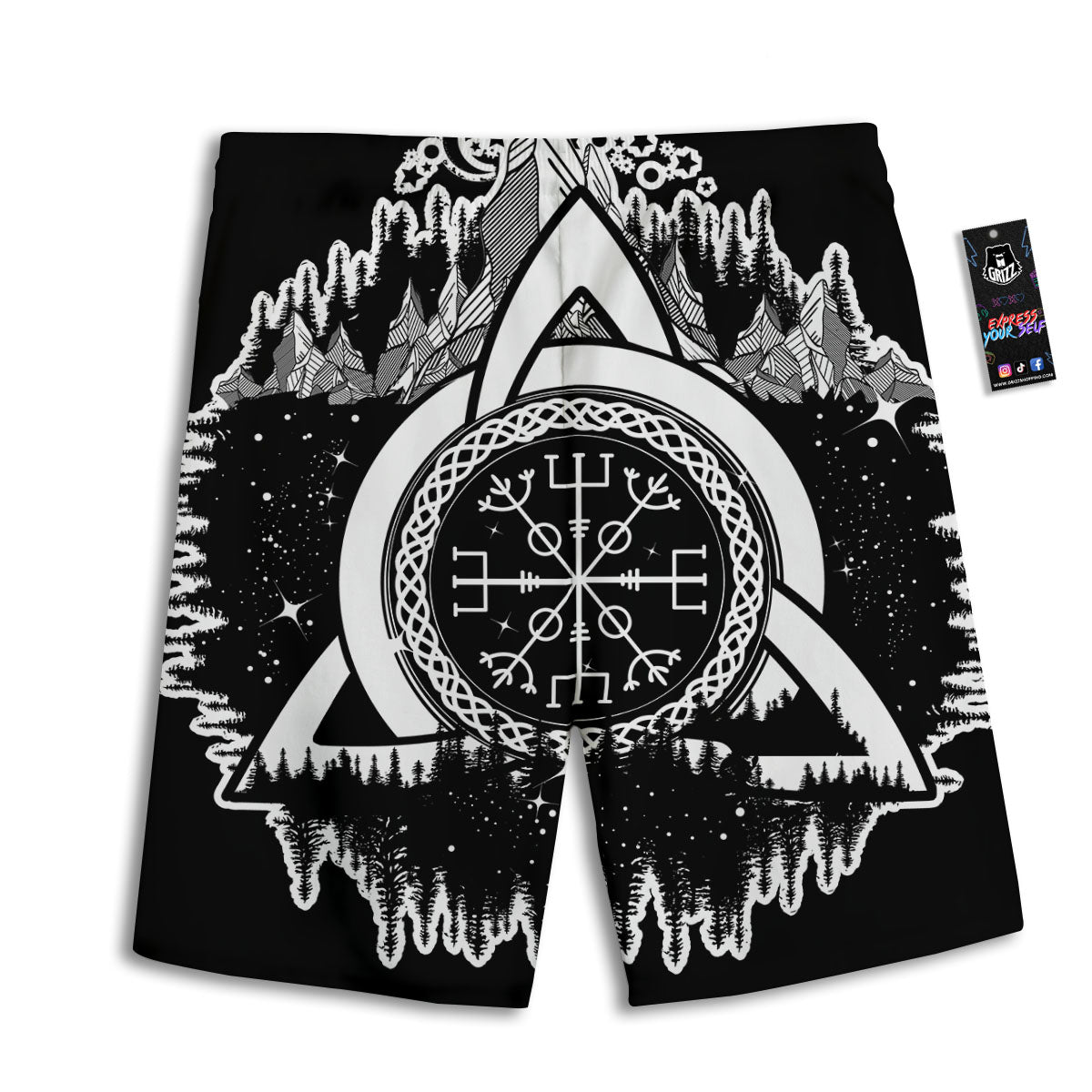 Trinity Knot Viking Celtic Print Men's Athletic Shorts