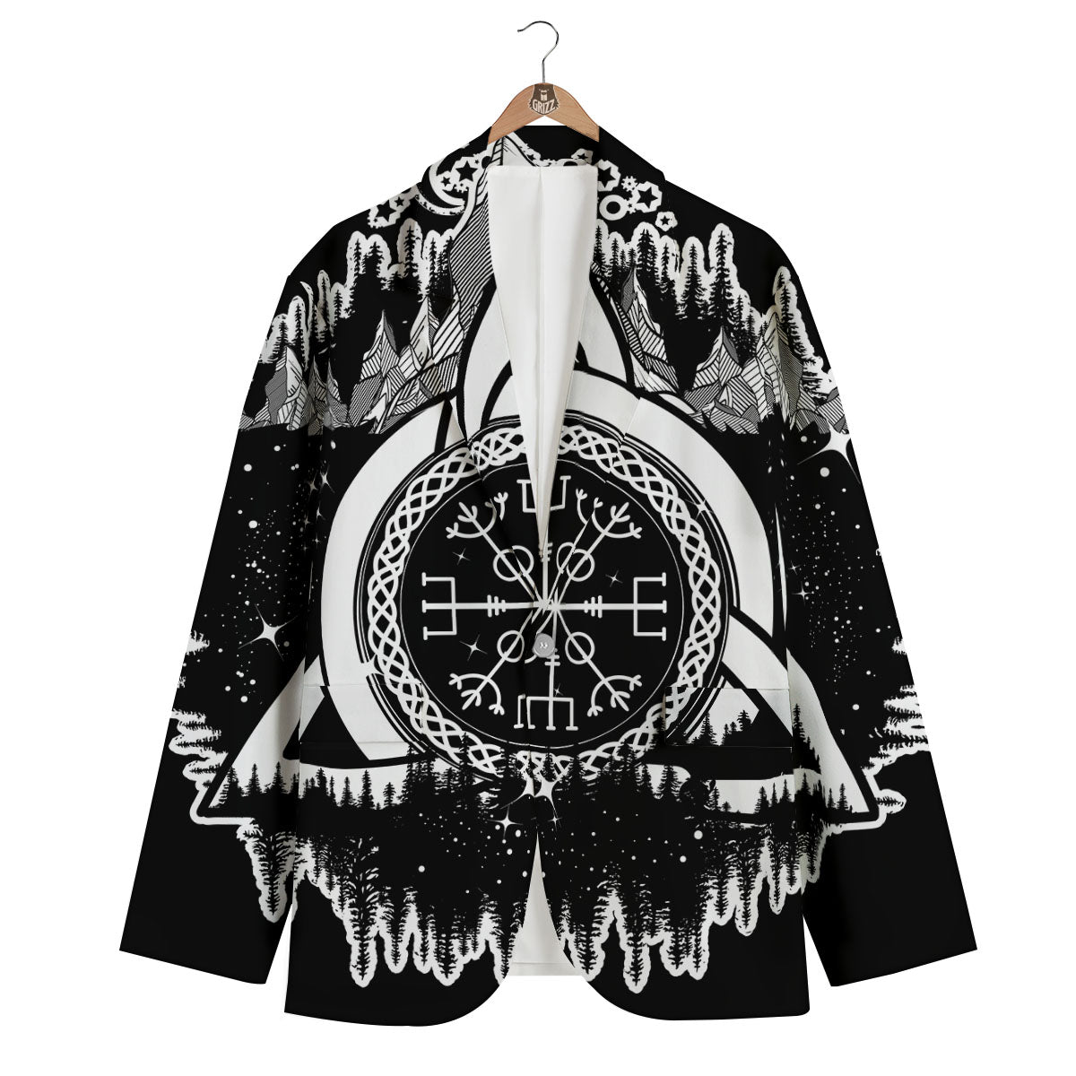 Trinity Knot Viking Celtic Print Men's Blazer-grizzshop