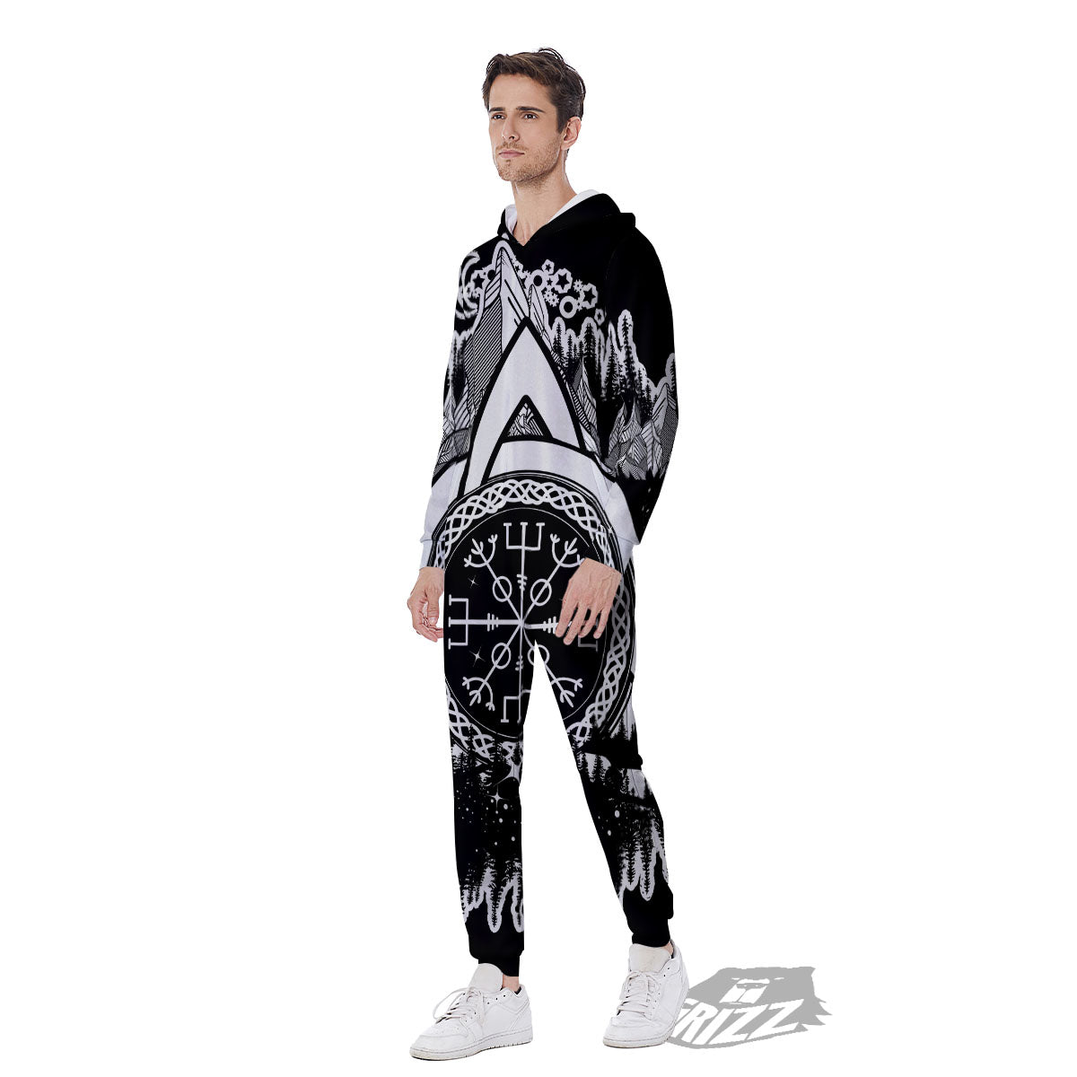 Trinity Knot Viking Celtic Print Men's Jumpsuit-grizzshop