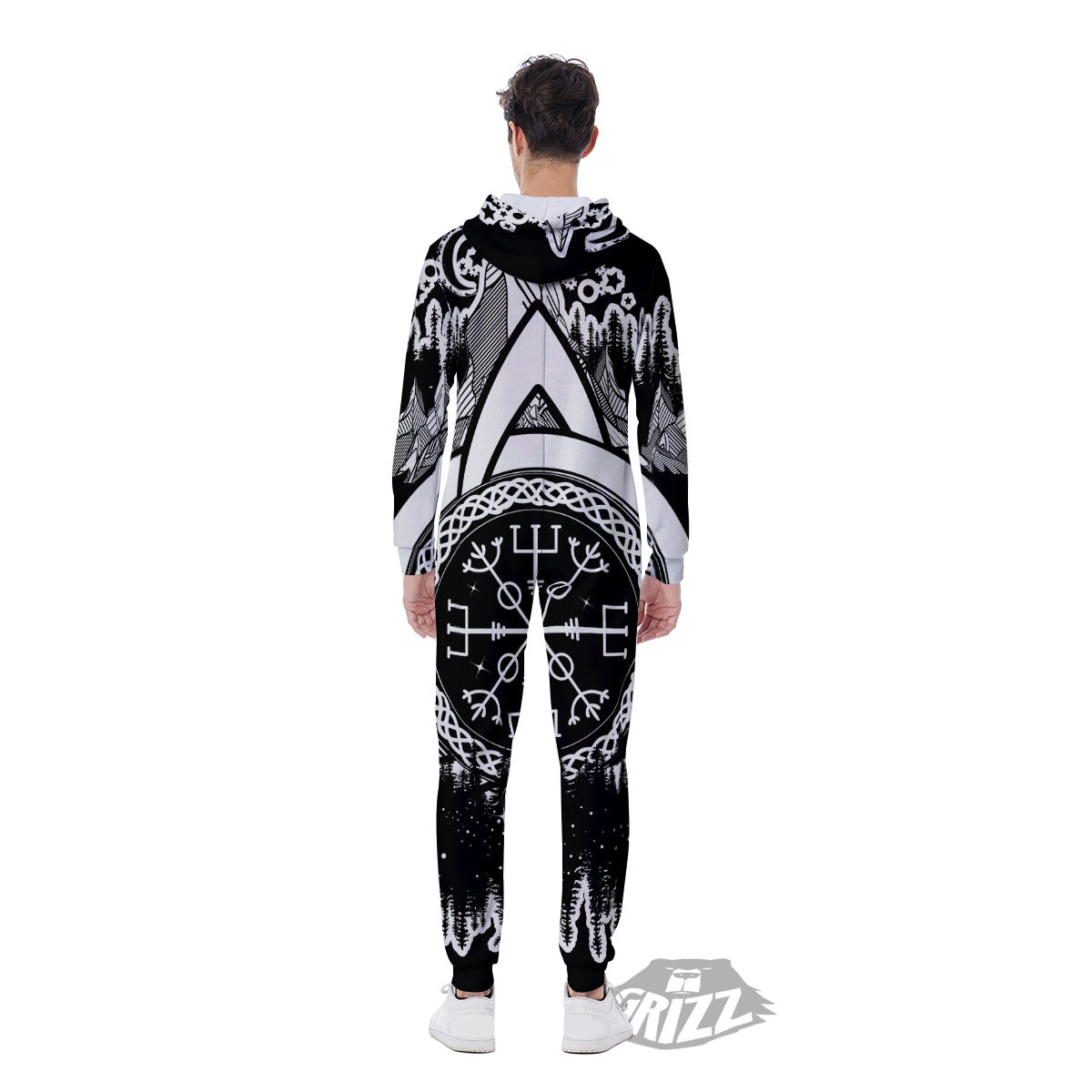Trinity Knot Viking Celtic Print Men's Jumpsuit-grizzshop